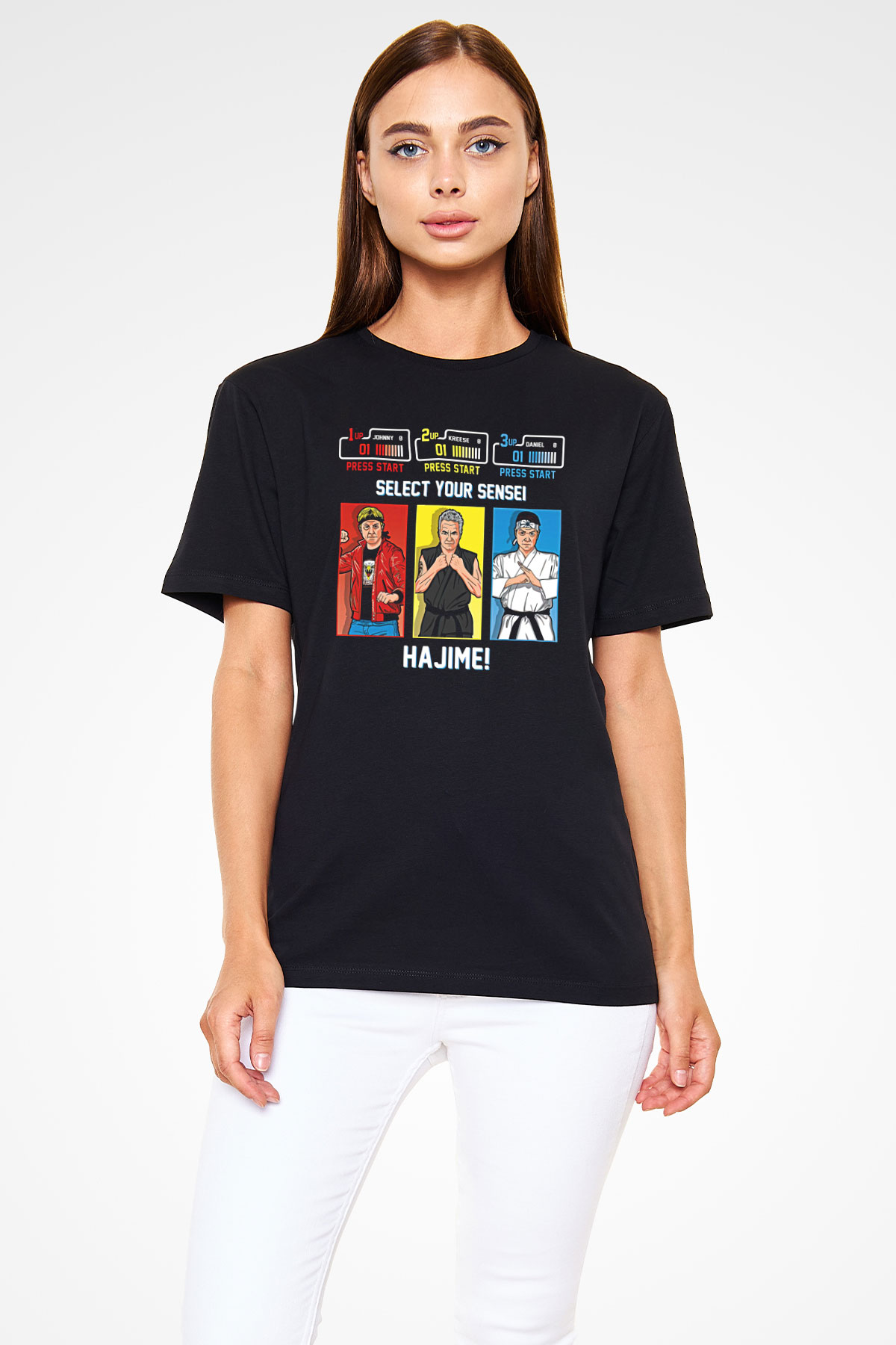 Cobra Kai Baskılı Unisex Siyah Tişört - Tshirt