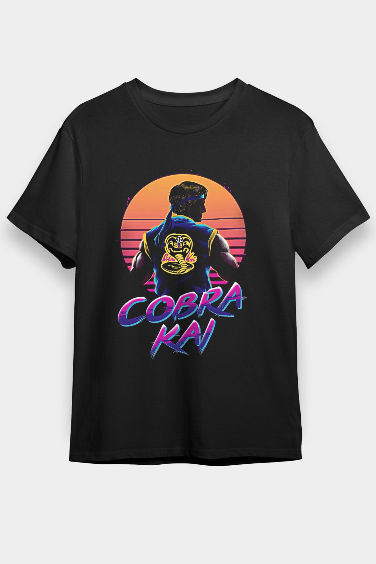 Cobra Kai Baskılı Unisex Siyah Tişört - Tshirt