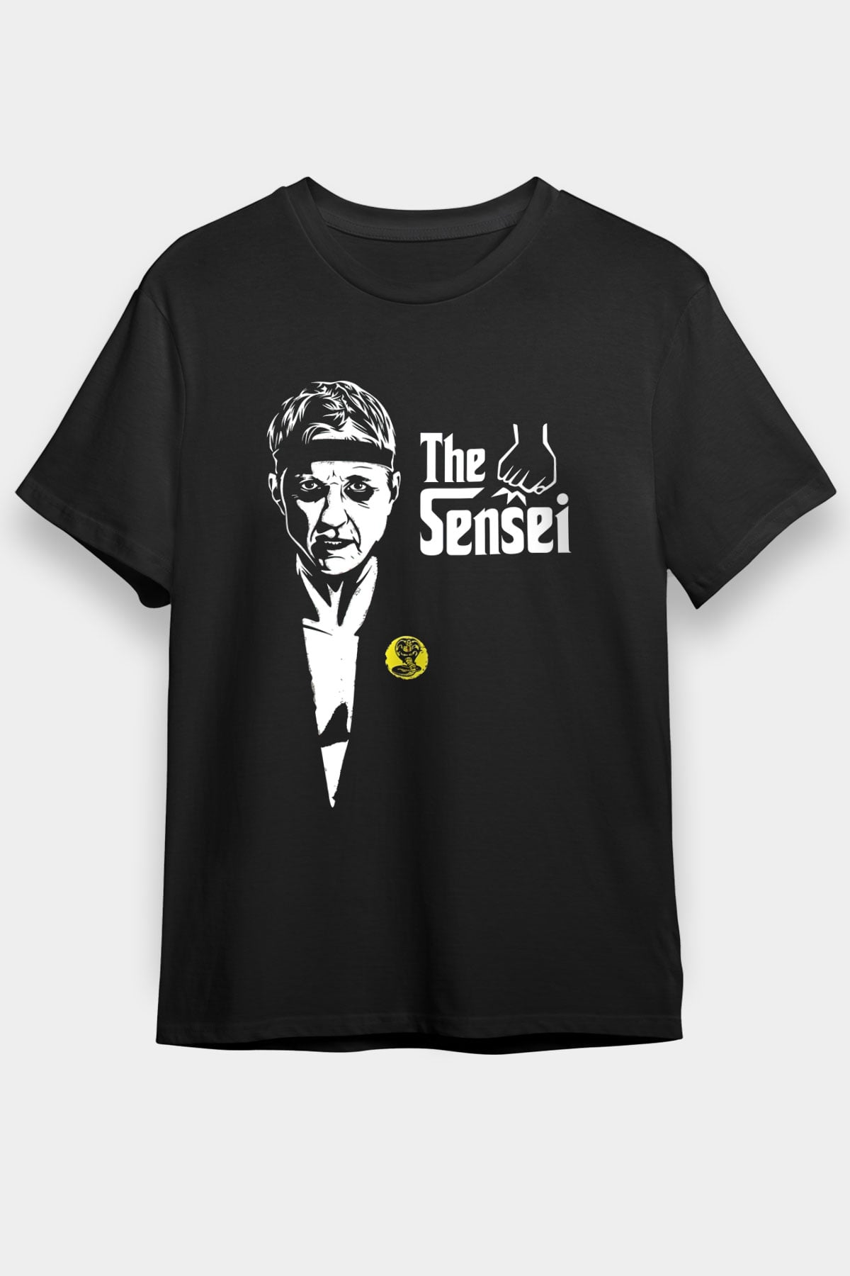 Cobra Kai Baskılı Unisex Siyah Tişört - Tshirt