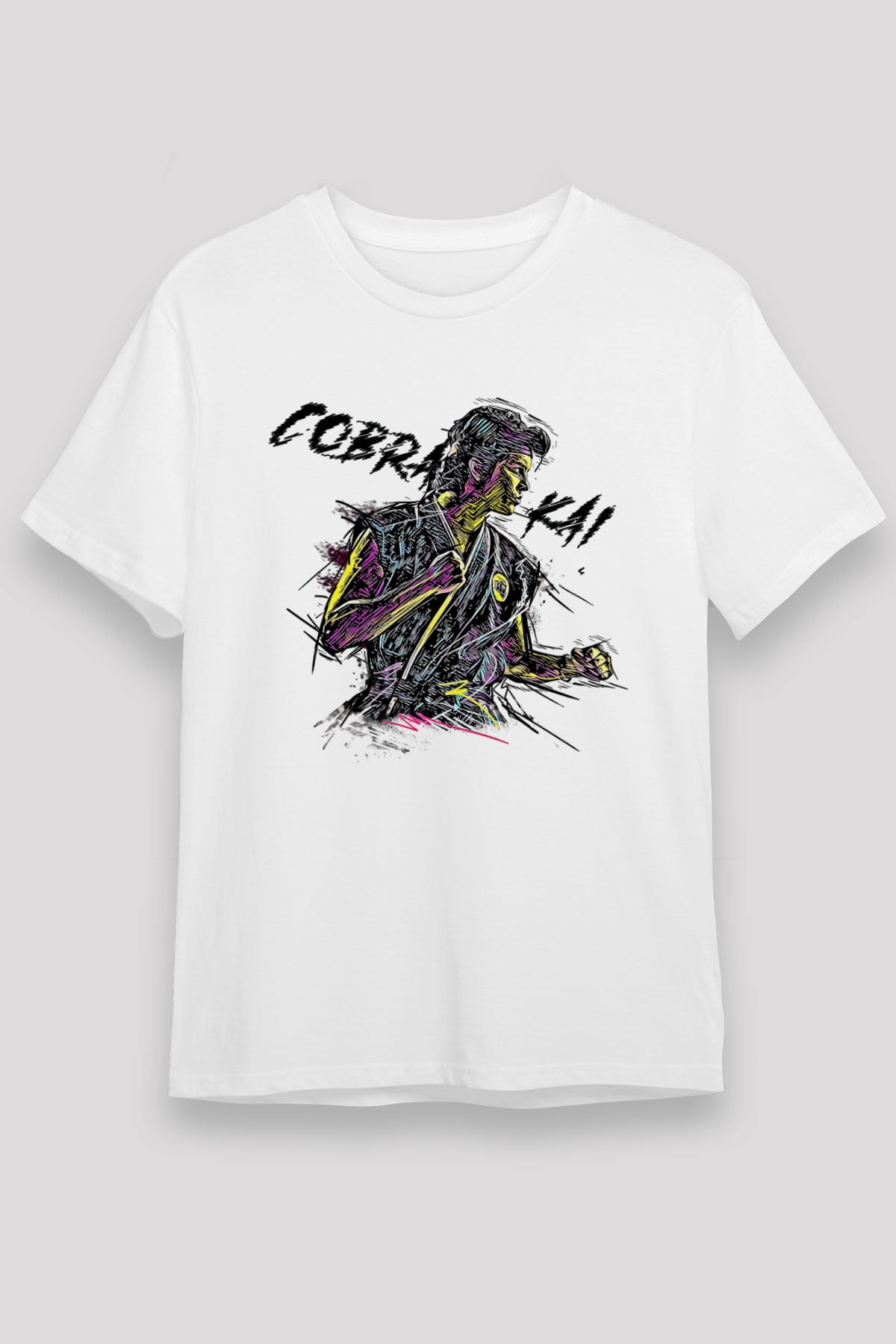 Cobra Kai Unisex Baskılı Beyaz Tişört - Tshirt