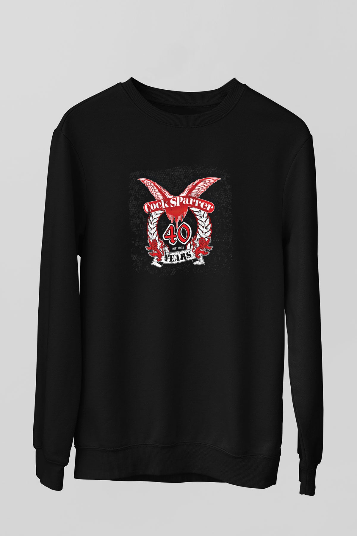 Cock Sparrer Baskılı Unisex Siyah Sweatshirt
