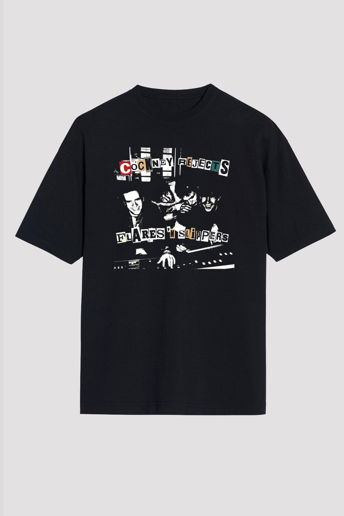 Cockney Rejects Baskılı Unisex Siyah Oversize Tişört - Tshirt