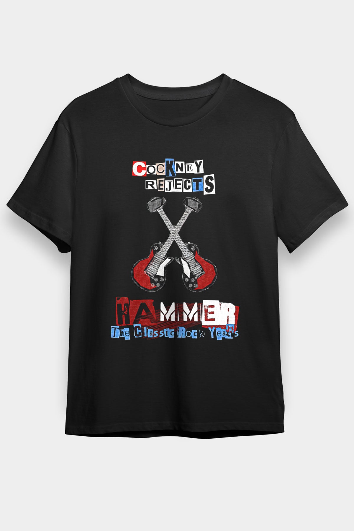Cockney Rejects Baskılı Unisex Siyah Tişört - Tshirt