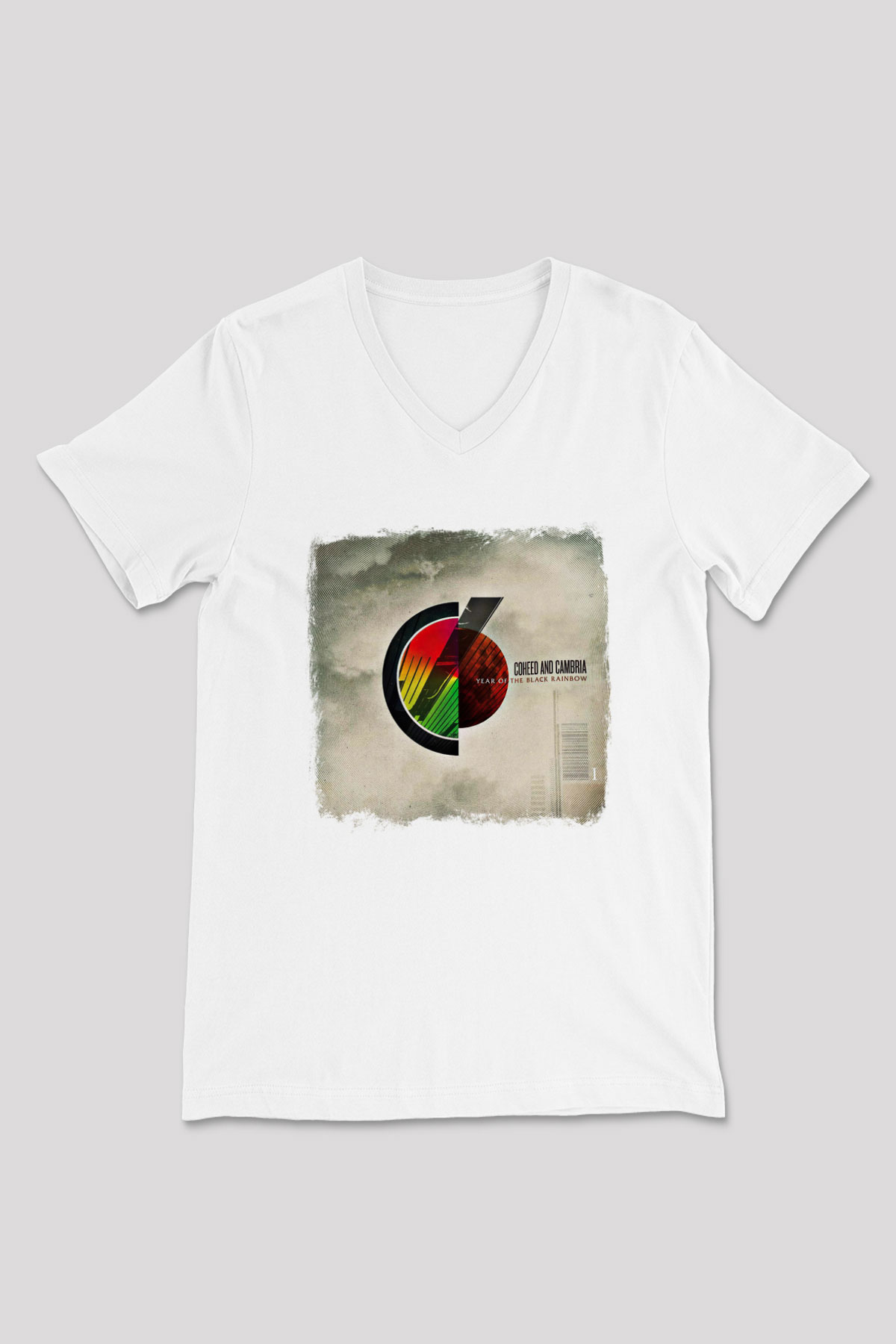 Coheed and Cambria Baskılı Unisex Beyaz V Yaka Tişört