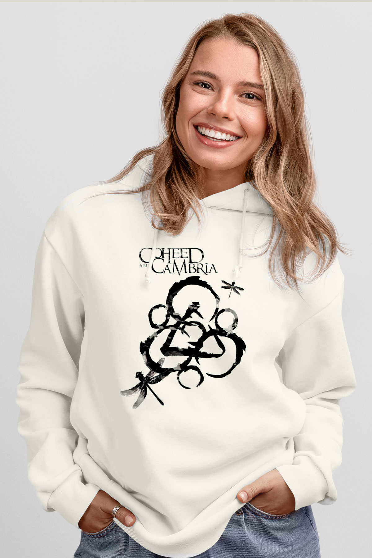 Coheed and Cambria Beyaz Unisex Kapüşonlu Sweatshirt