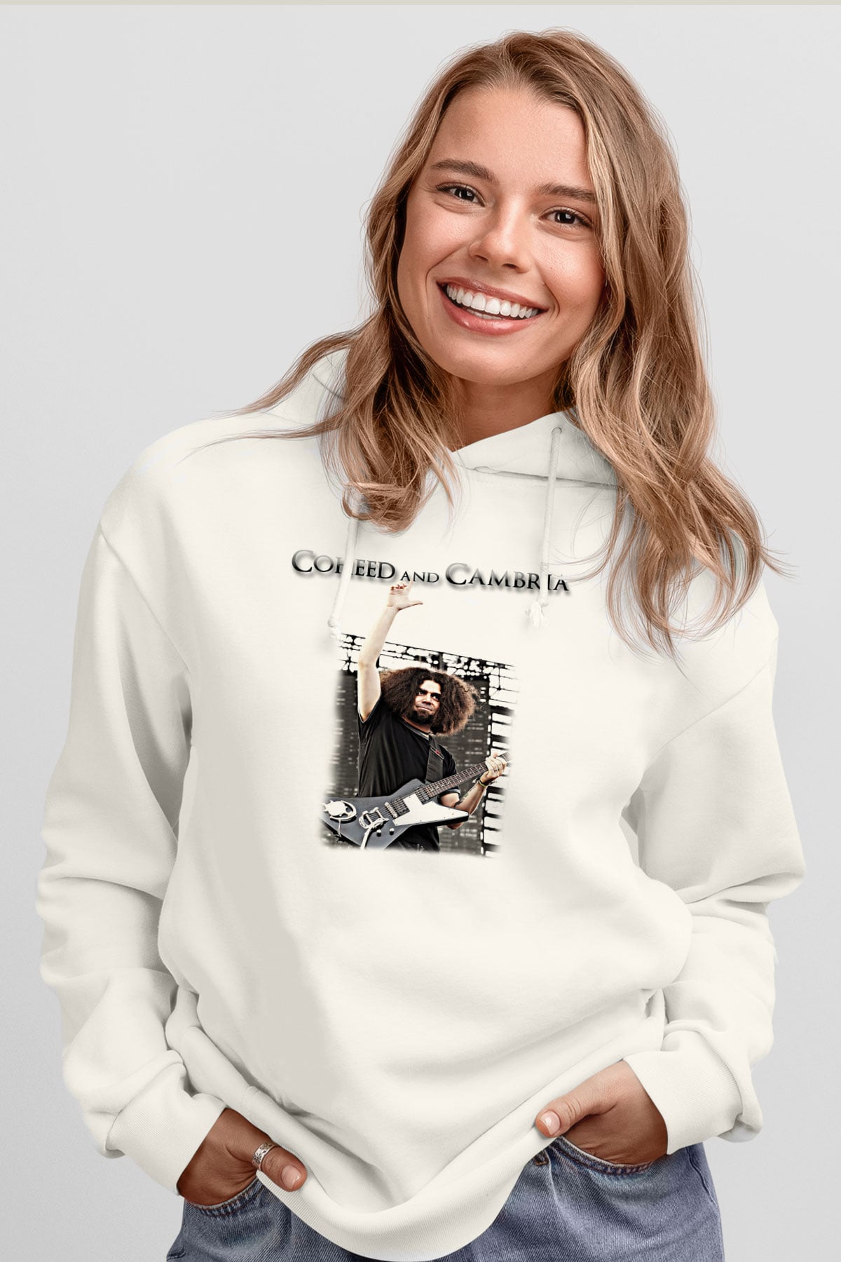Coheed and Cambria Beyaz Unisex Kapüşonlu Sweatshirt