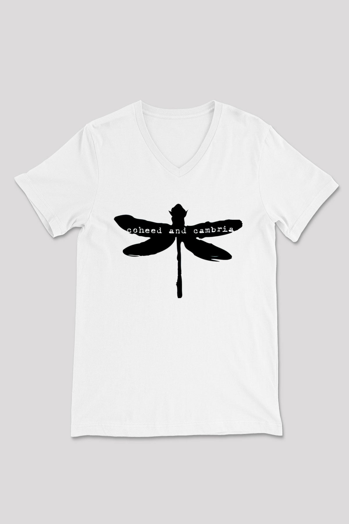 Coheed and Cambria Beyaz Unisex V Yaka Tişört