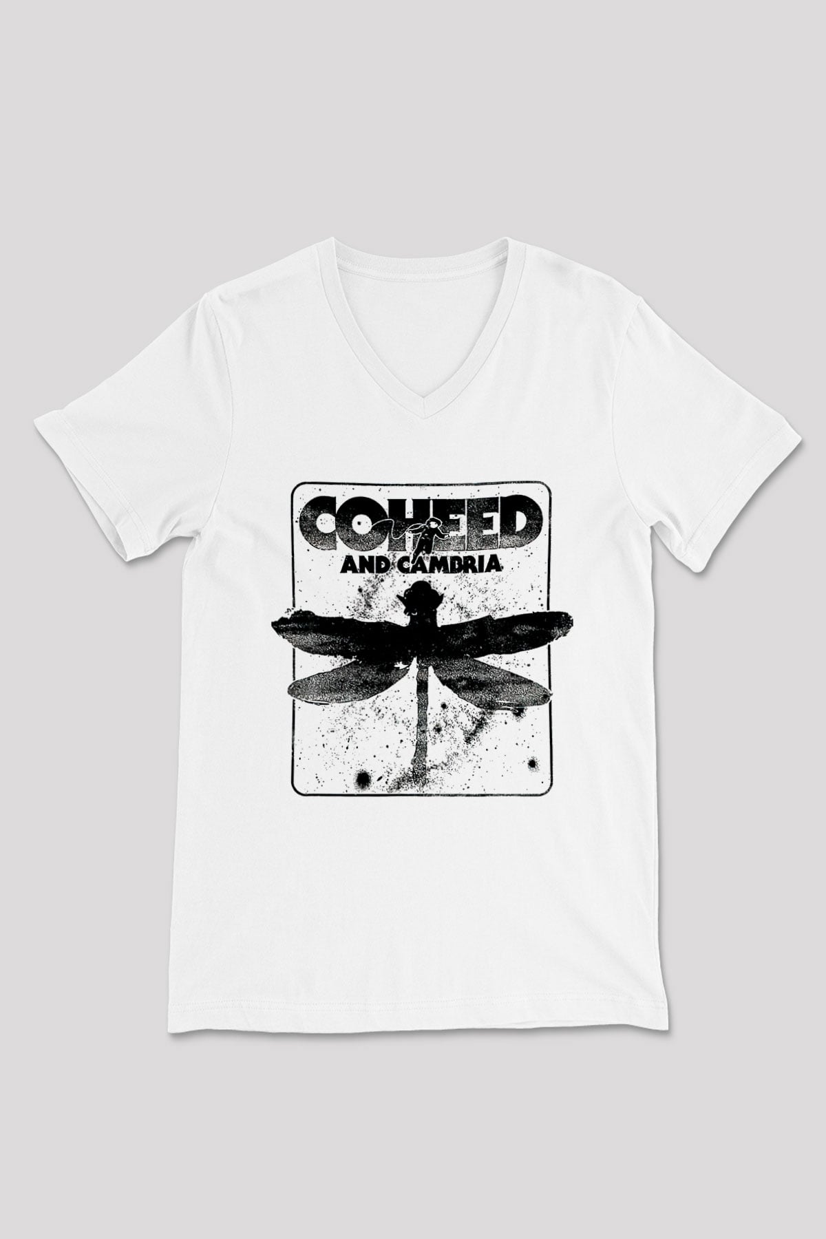 Coheed and Cambria Beyaz Unisex V Yaka Tişört