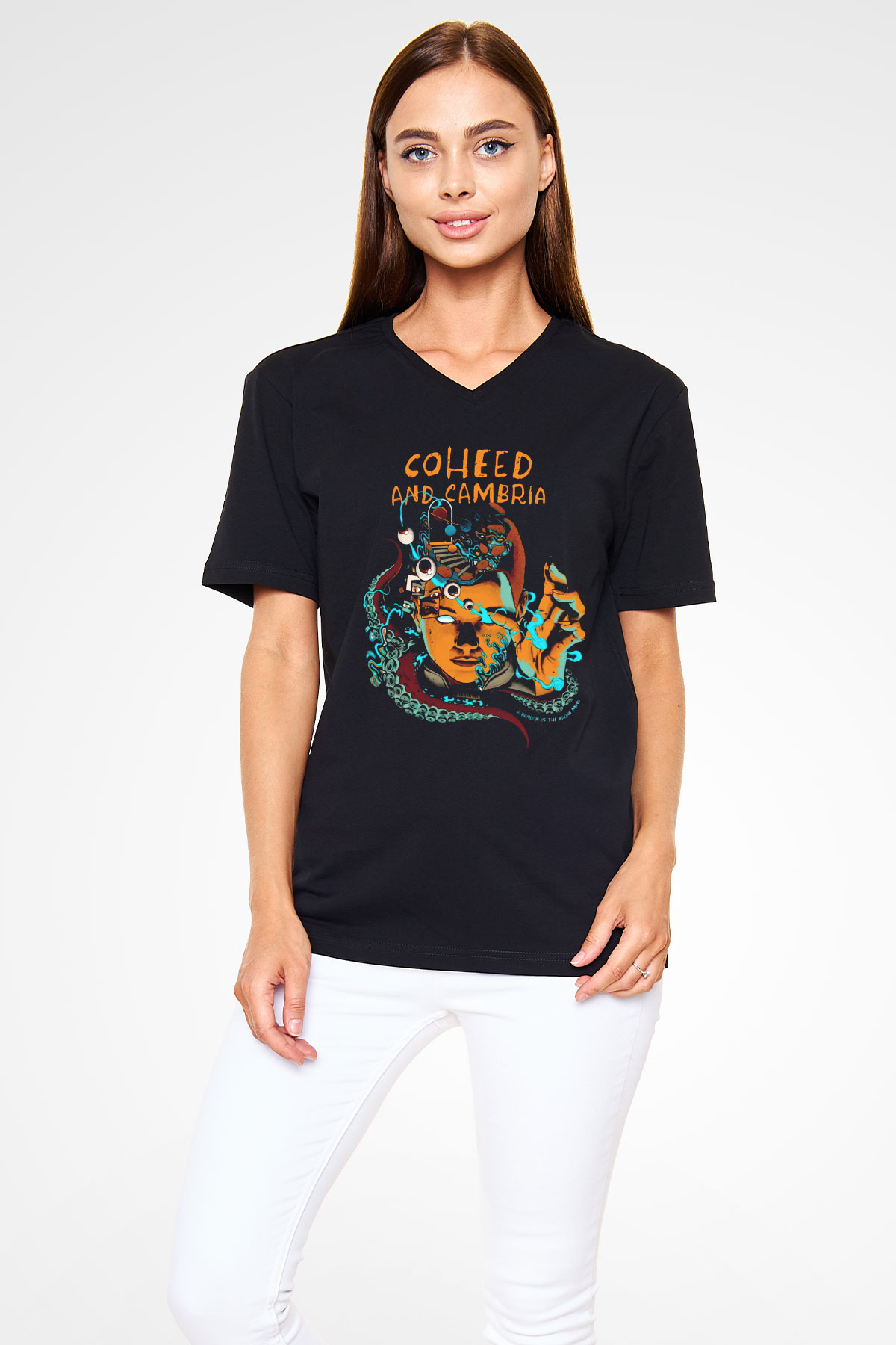 Coheed and Cambria Siyah Unisex V Yaka Tişört
