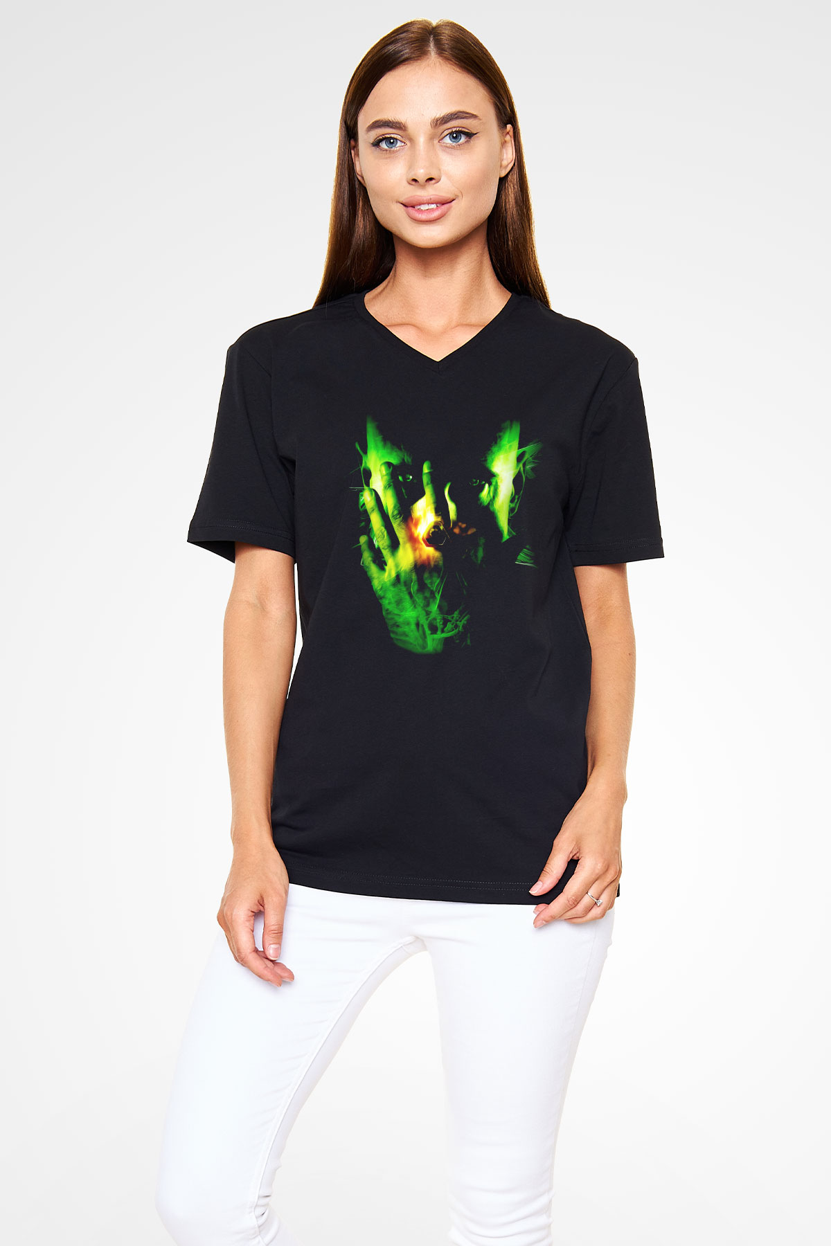 Command and Conquer Siyah Unisex V Yaka Tişört T-Shirt