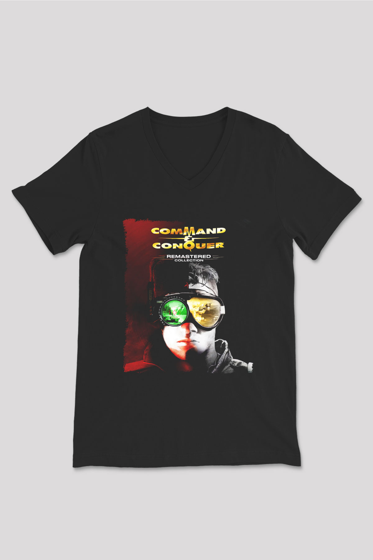 Command and Conquer Siyah Unisex V Yaka Tişört