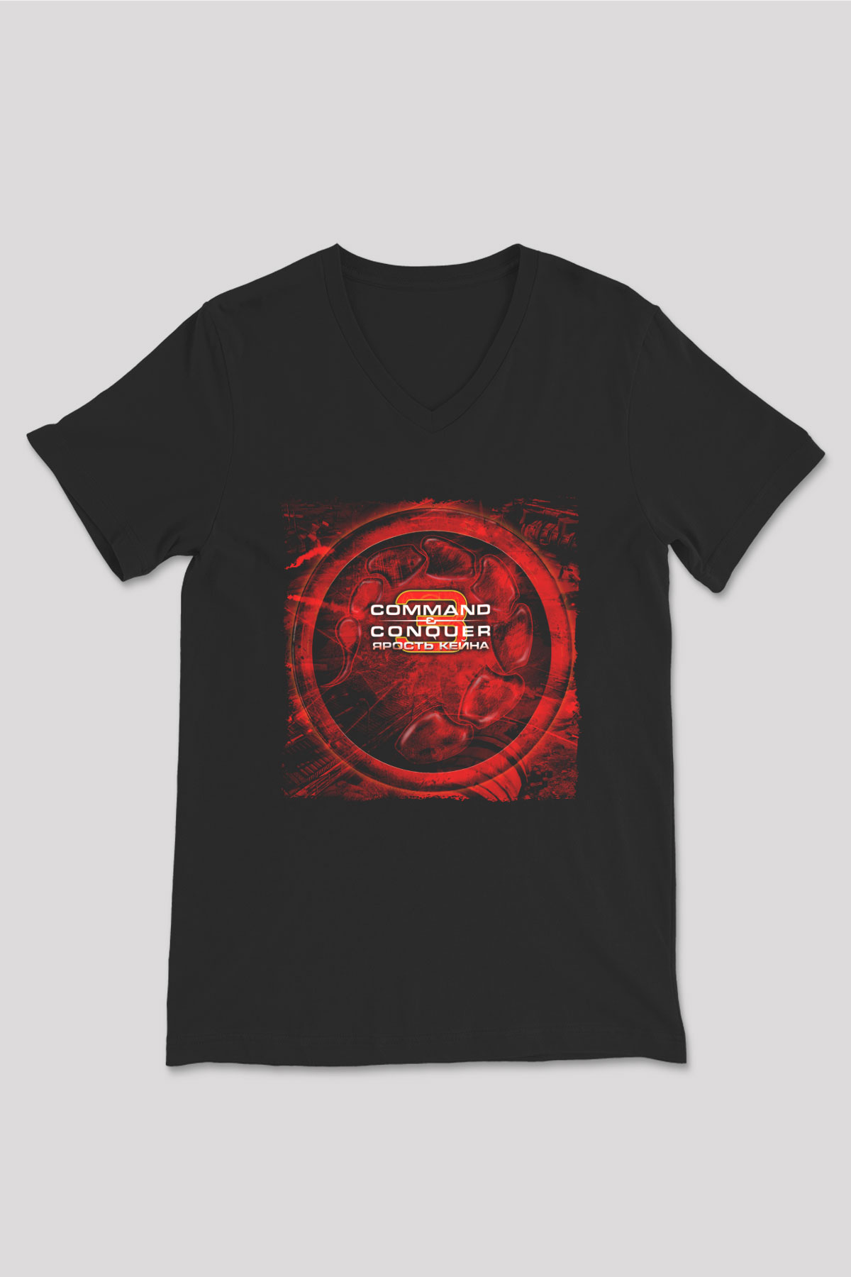 Command and Conquer Siyah Unisex V Yaka Tişört