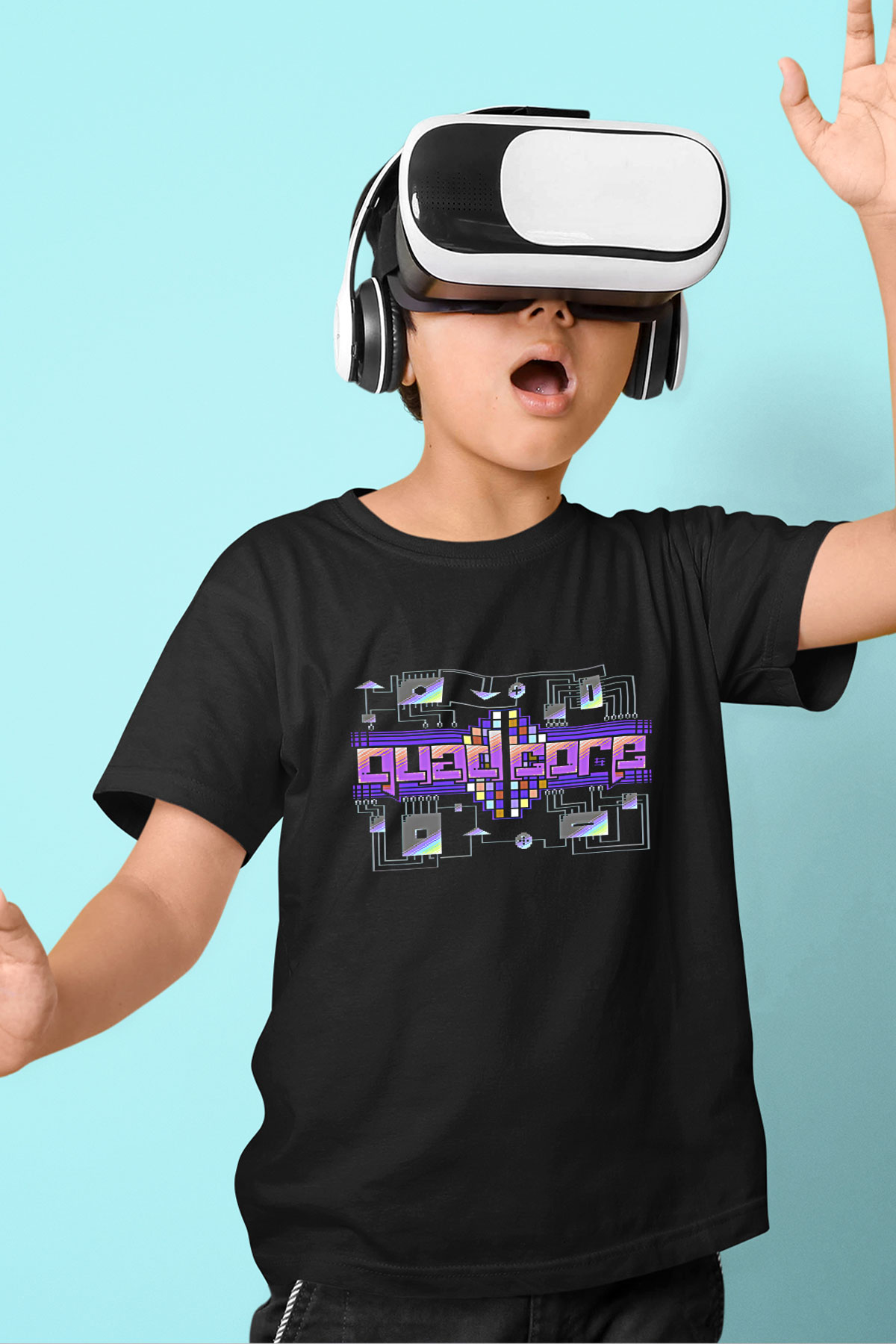 Commodore 64 Baskılı Unisex Siyah Çocuk Tişört - Tshirt
