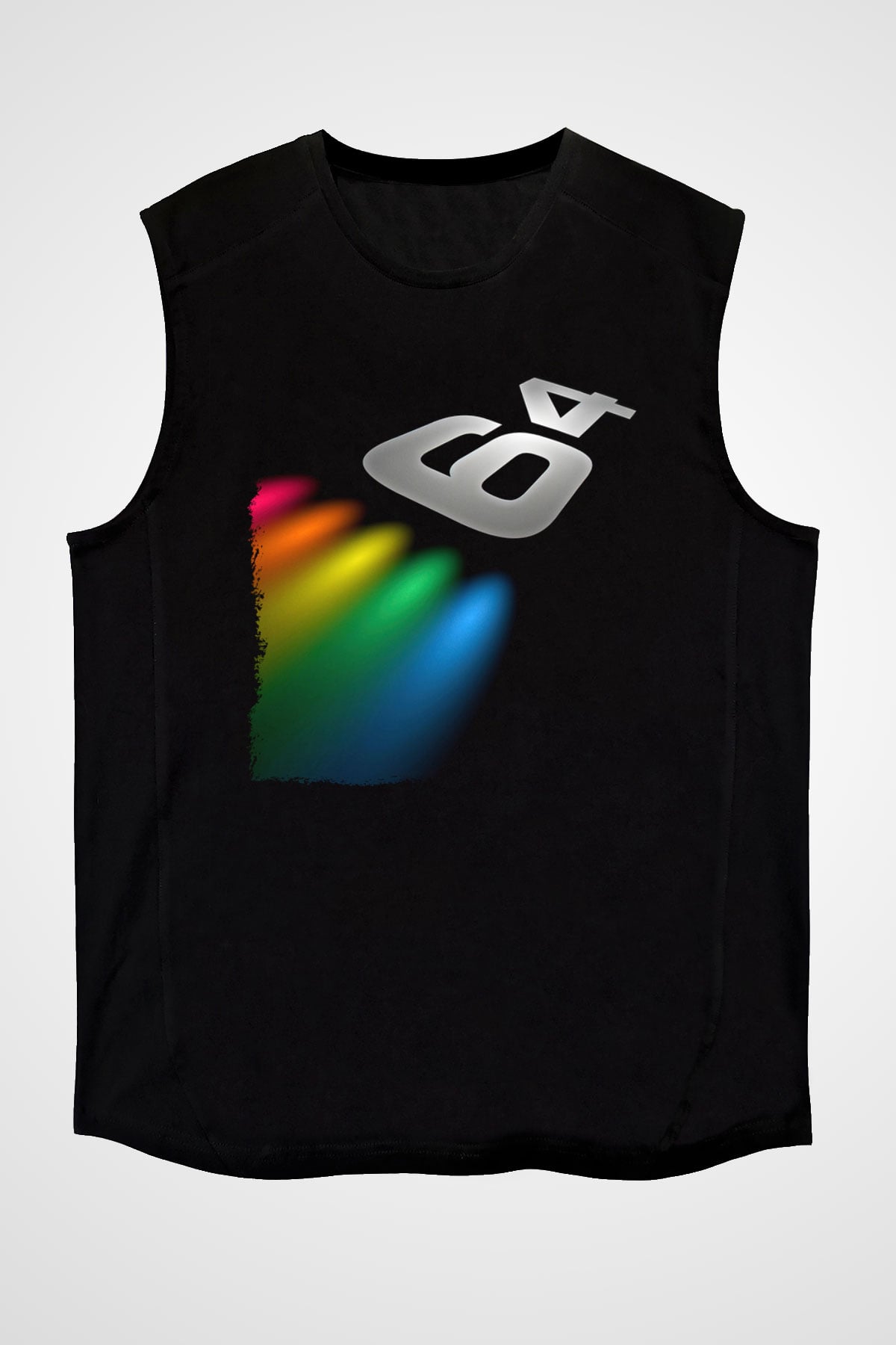 Commodore 64 Baskılı Unisex Siyah Kolsuz Tişört - Tshirt