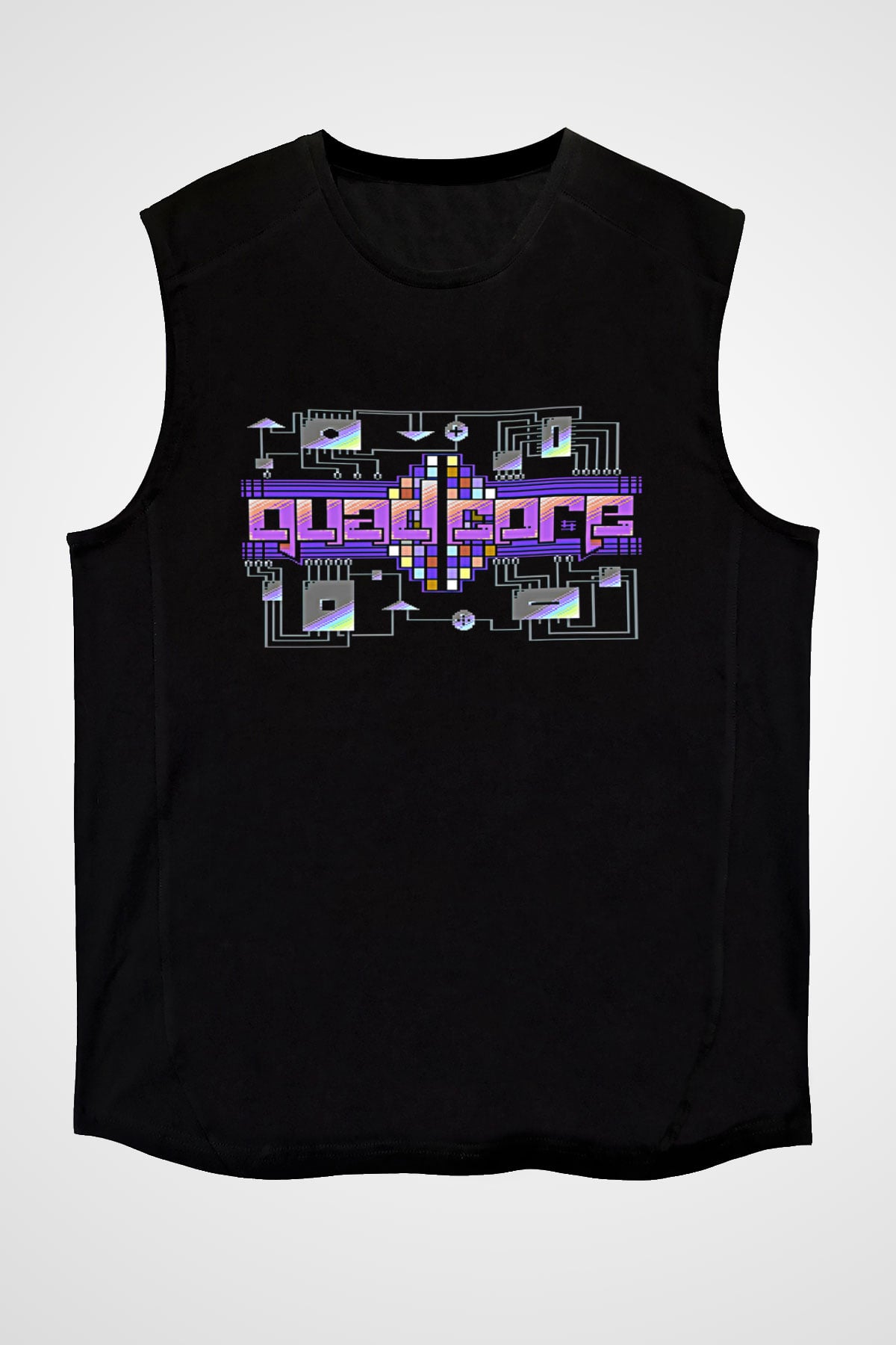 Commodore 64 Baskılı Unisex Siyah Kolsuz Tişört - Tshirt