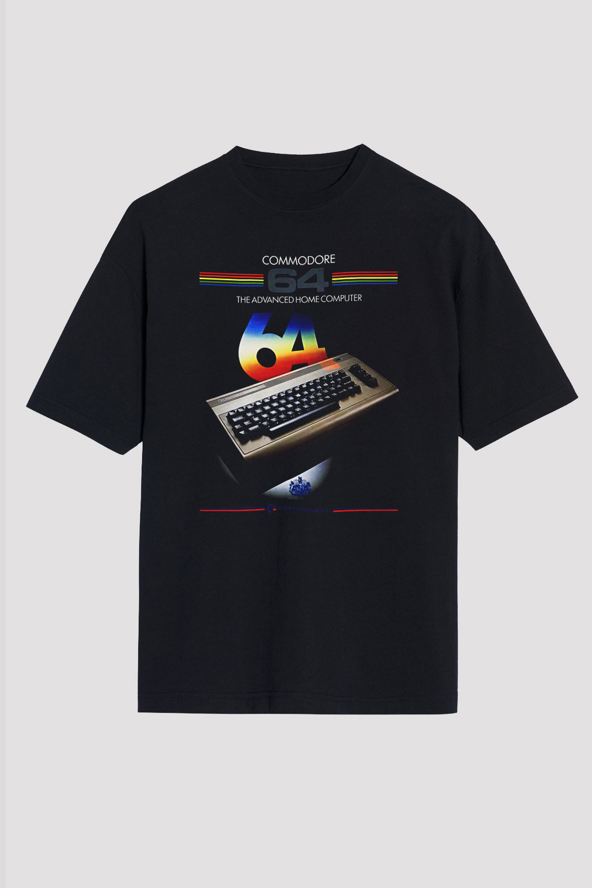 Commodore 64 Baskılı Unisex Siyah Oversize Tişört - Tshirt