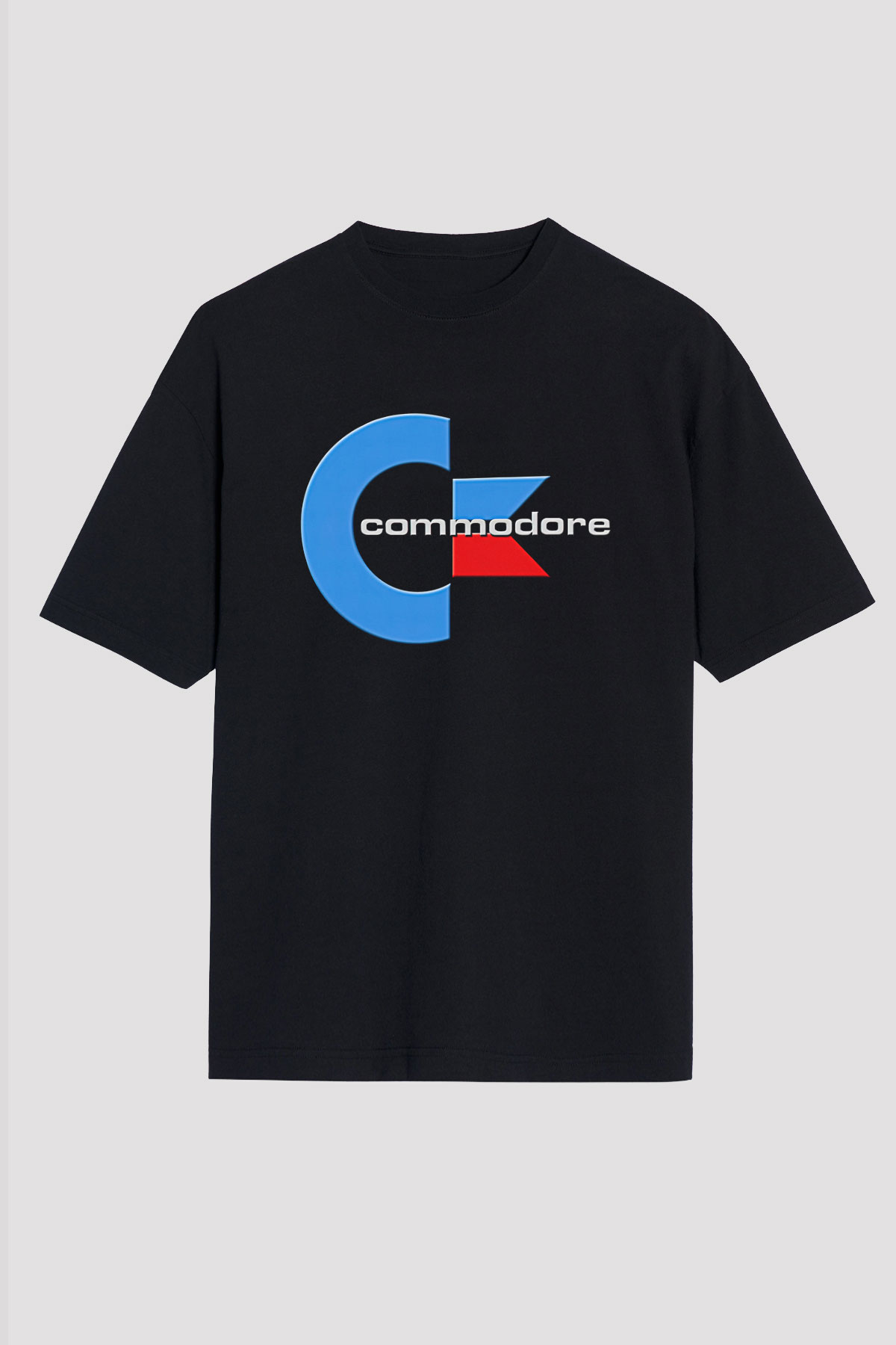 Commodore 64 Baskılı Unisex Siyah Oversize Tişört - Tshirt