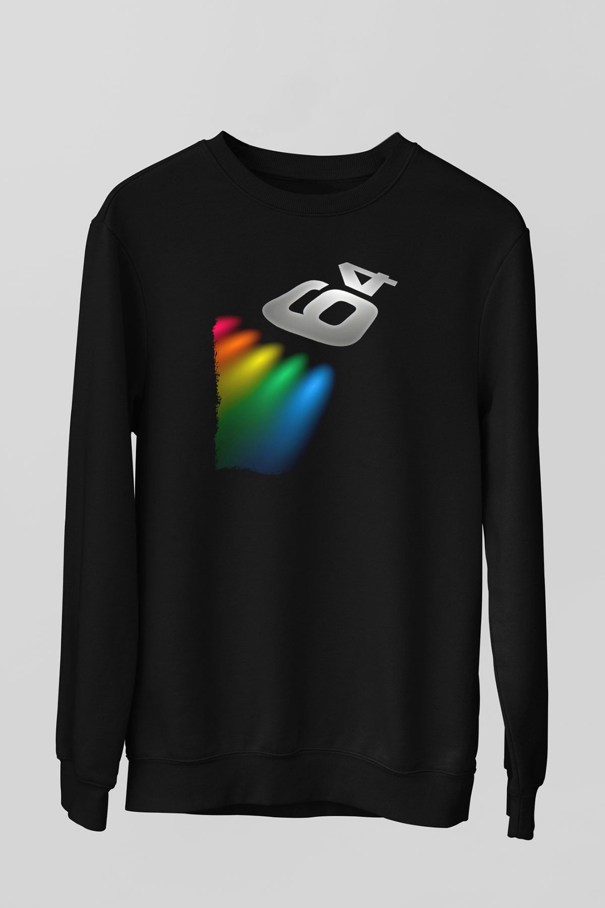 Commodore 64 Baskılı Unisex Siyah Sweatshirt