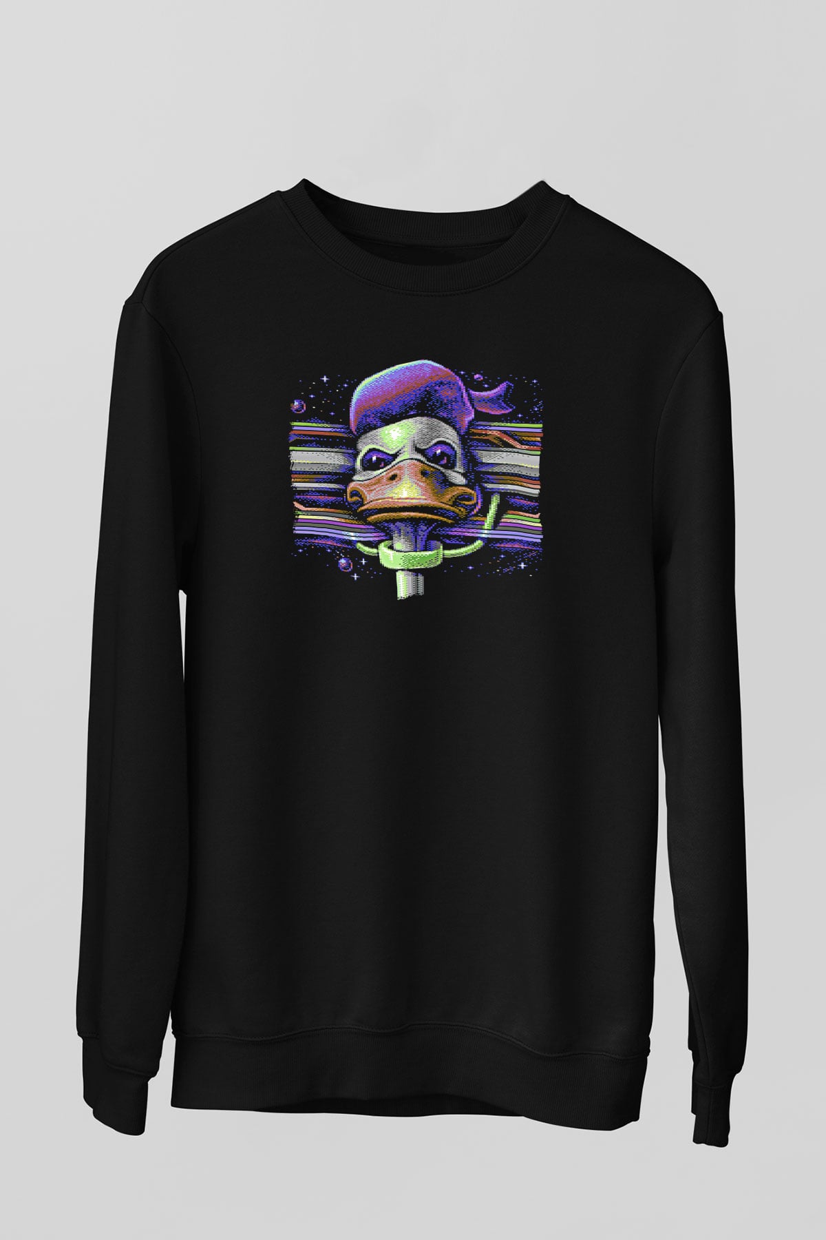 Commodore 64 Baskılı Unisex Siyah Sweatshirt