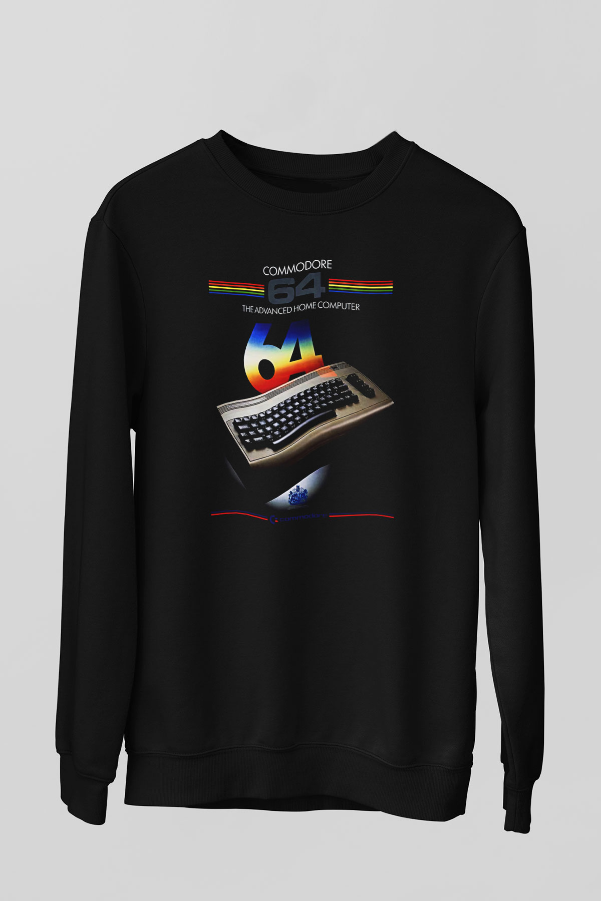 Commodore 64 Baskılı Unisex Siyah Sweatshirt