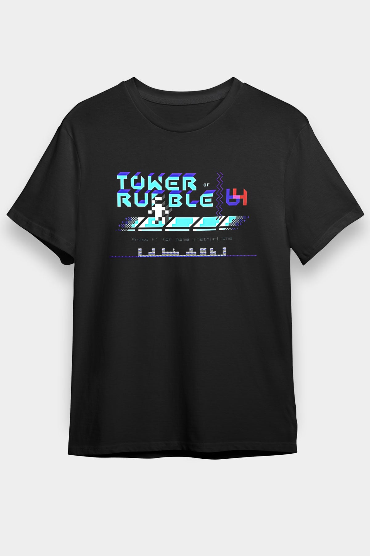 Commodore 64 Baskılı Unisex Siyah Tişört - Tshirt
