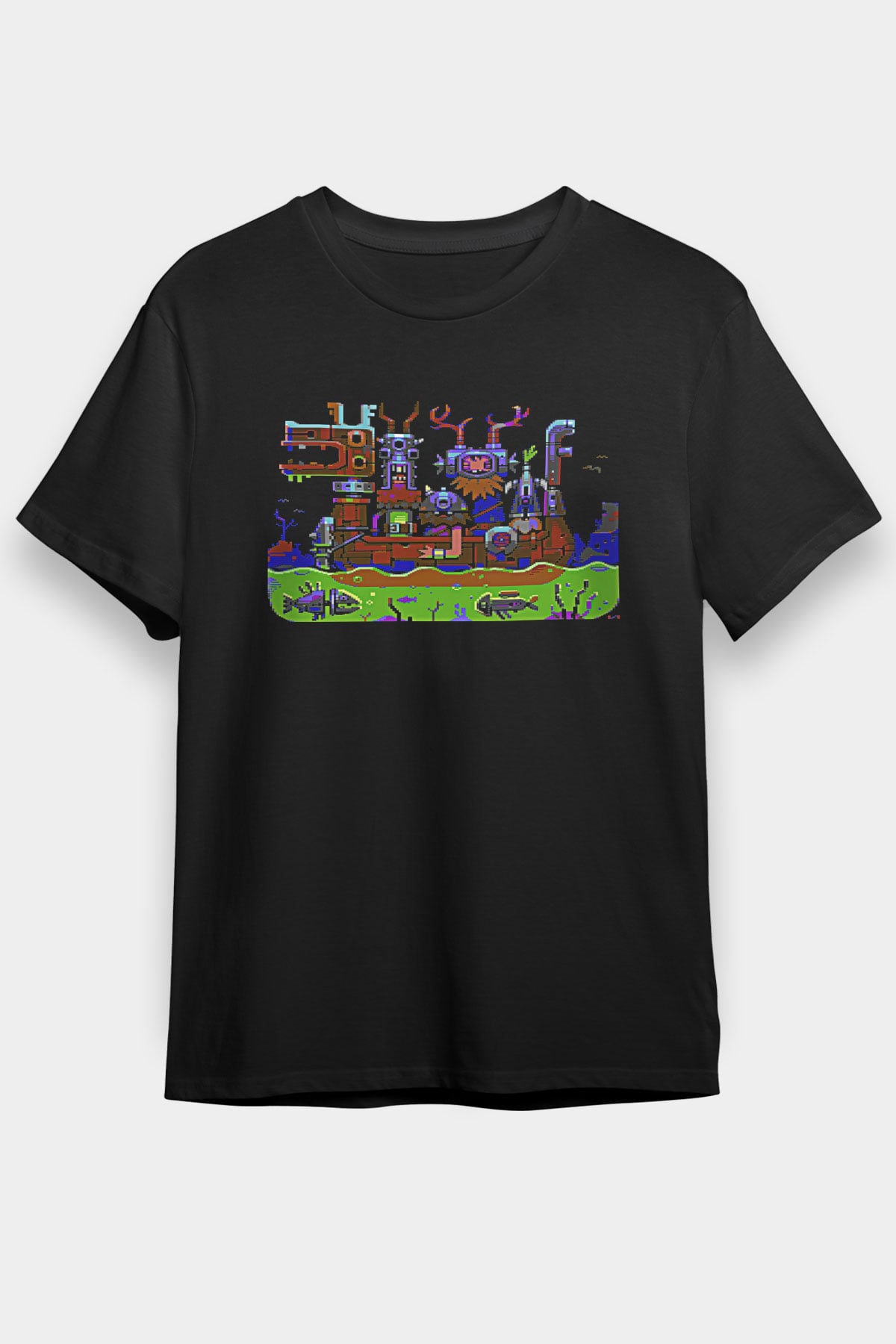 Commodore 64 Baskılı Unisex Siyah Tişört - Tshirt