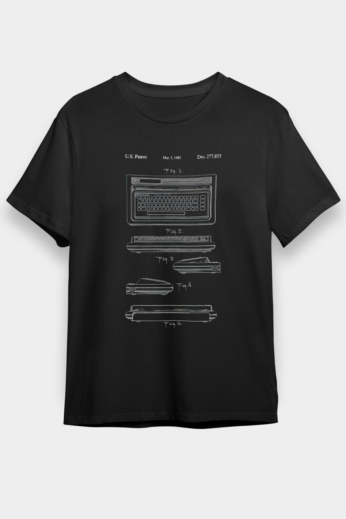 Commodore 64 Baskılı Unisex Siyah Tişört - Tshirt