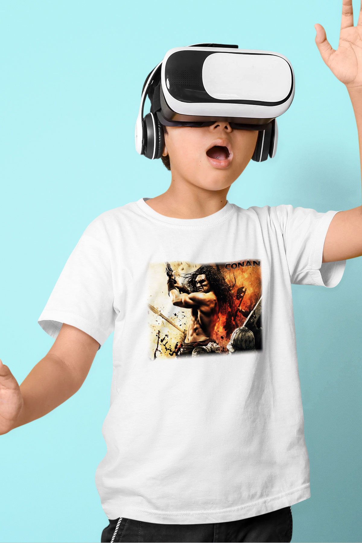Conan the Barbarian Baskılı Beyaz Unisex Çocuk Tişört