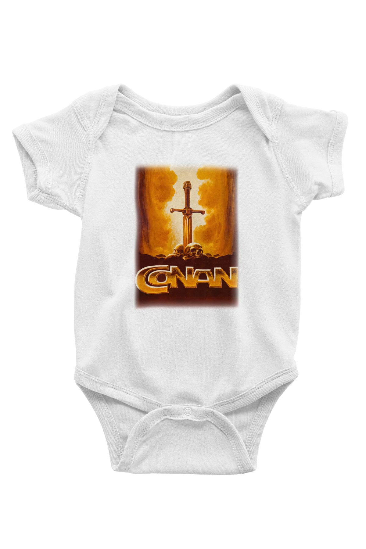 Conan the Barbarian Baskılı Beyaz Unisex Bebek Body - Zıbın