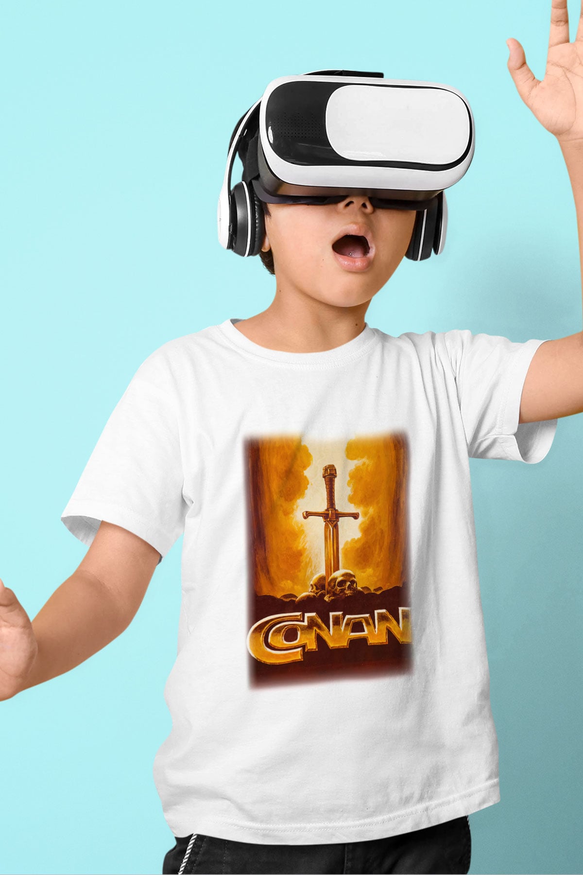 Conan the Barbarian Baskılı Beyaz Unisex Çocuk Tişört