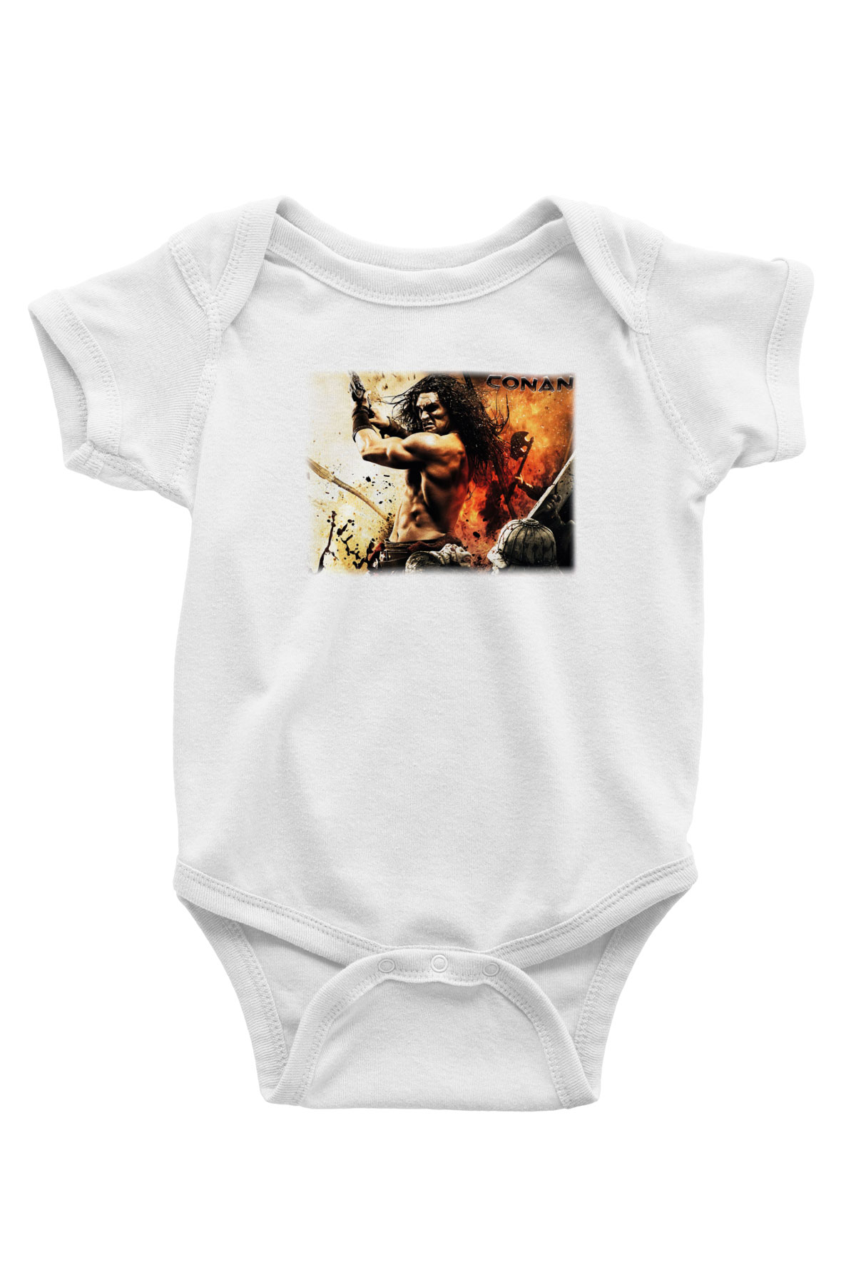 Conan the Barbarian Baskılı Beyaz Unisex Bebek Body - Zıbın