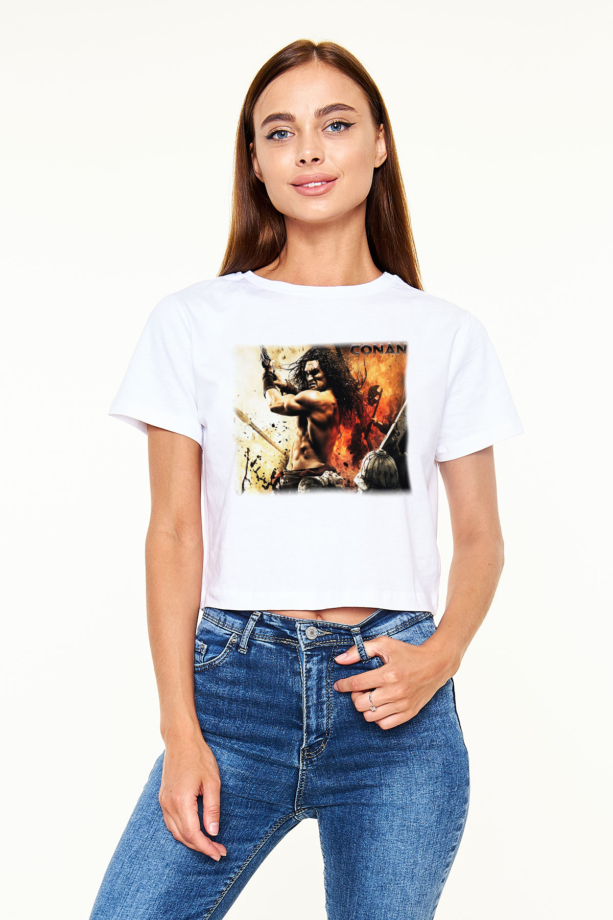 Conan the Barbarian Beyaz Croptop Tişört