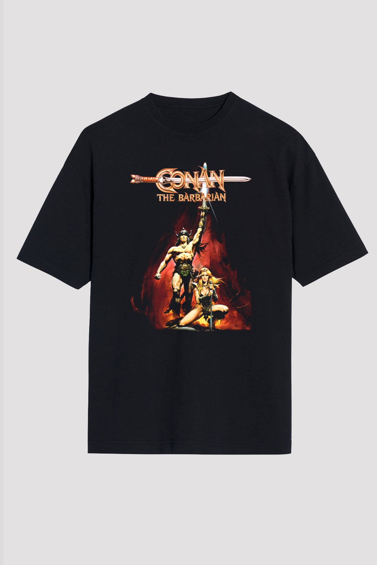 Conan The Barbarian Siyah Unisex Oversize Tişört