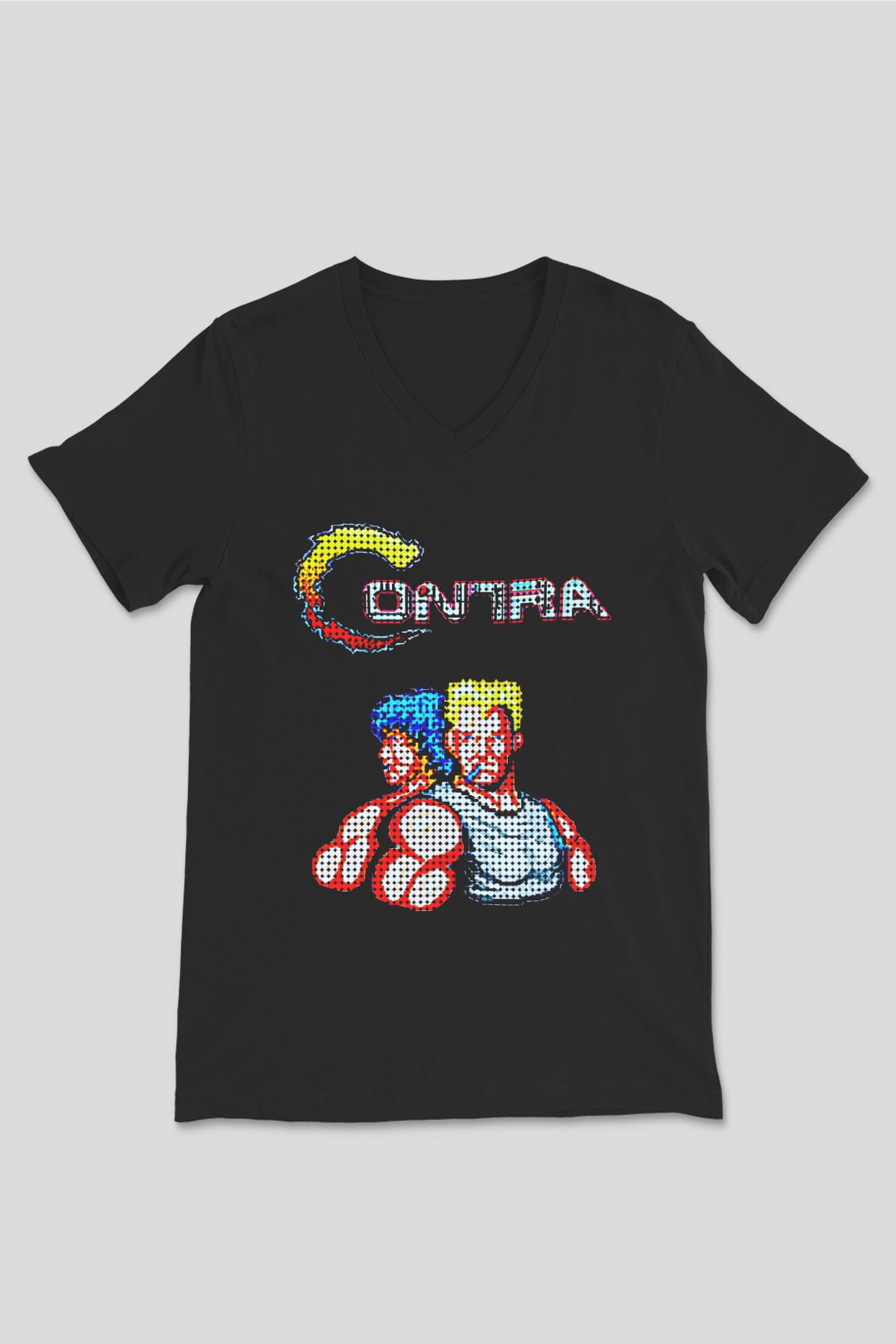 Contra Siyah Unisex V Yaka Tişört