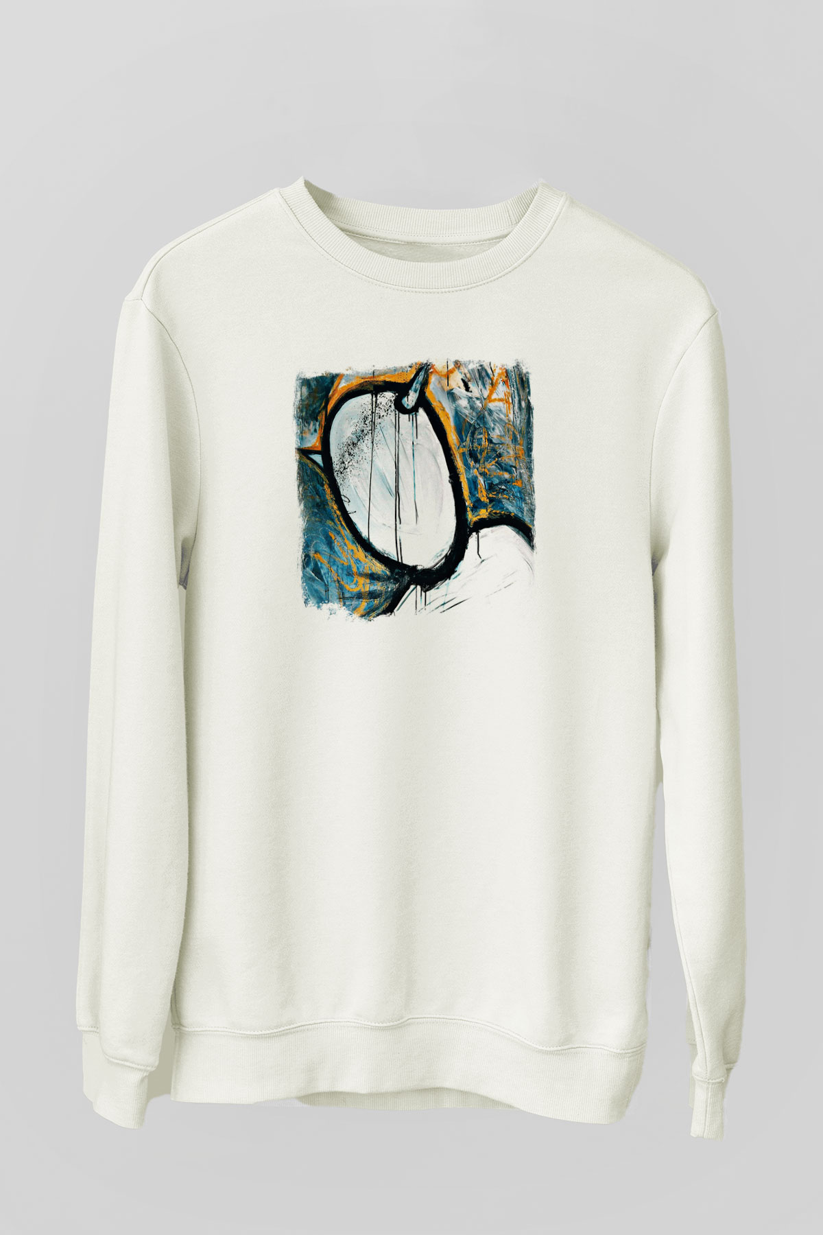 Converge Baskılı Unisex Beyaz Sweatshirt