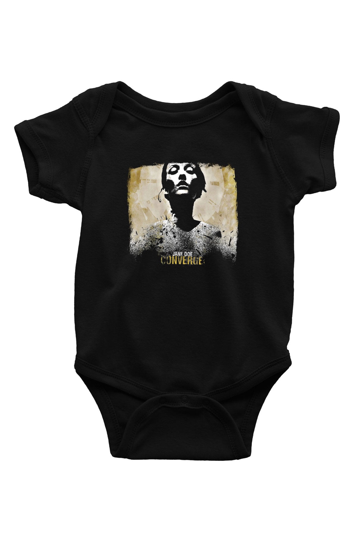 Converge Baskılı Unisex Siyah Bebek Body - Zıbın