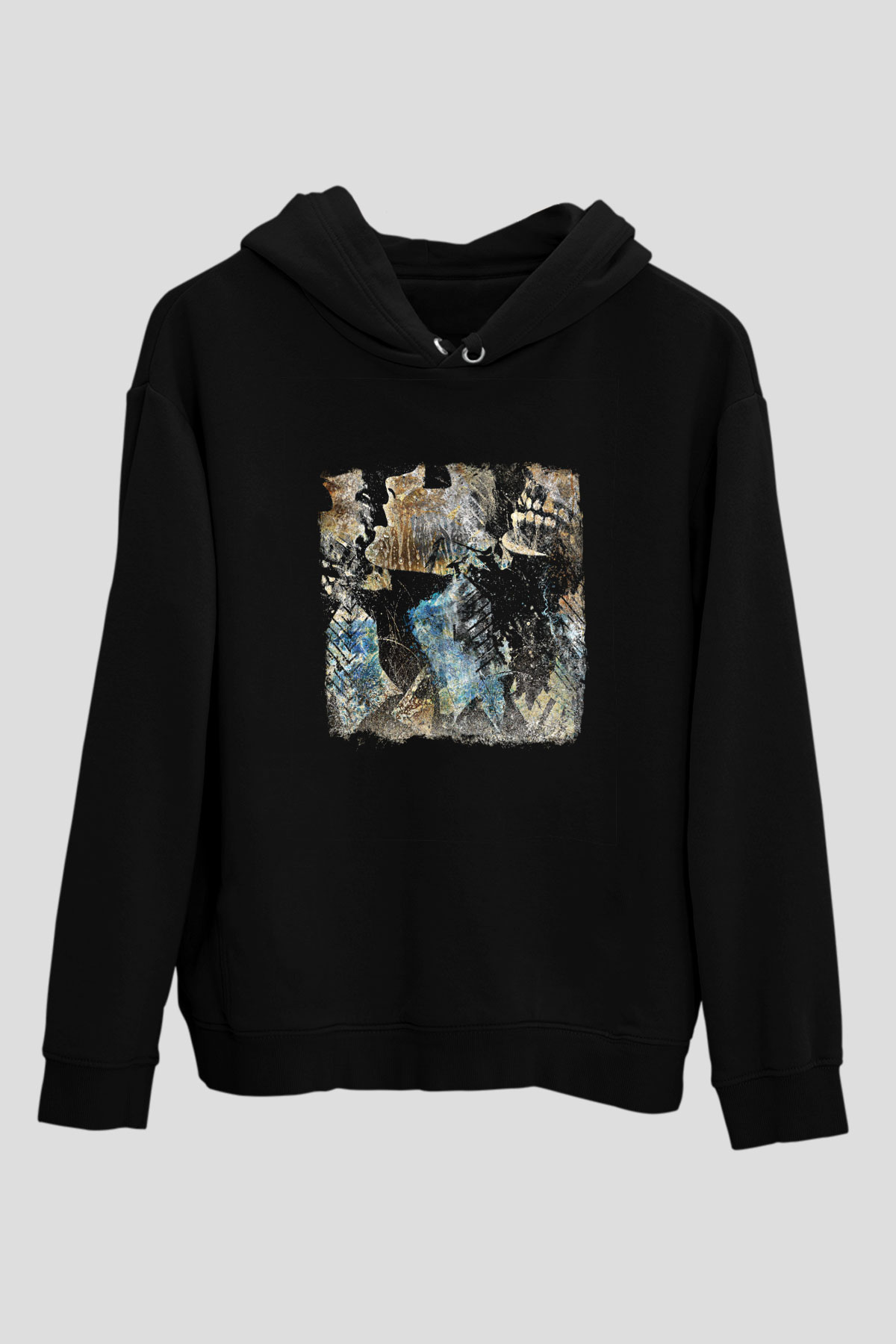 Converge Baskılı Unisex Siyah Hoodie