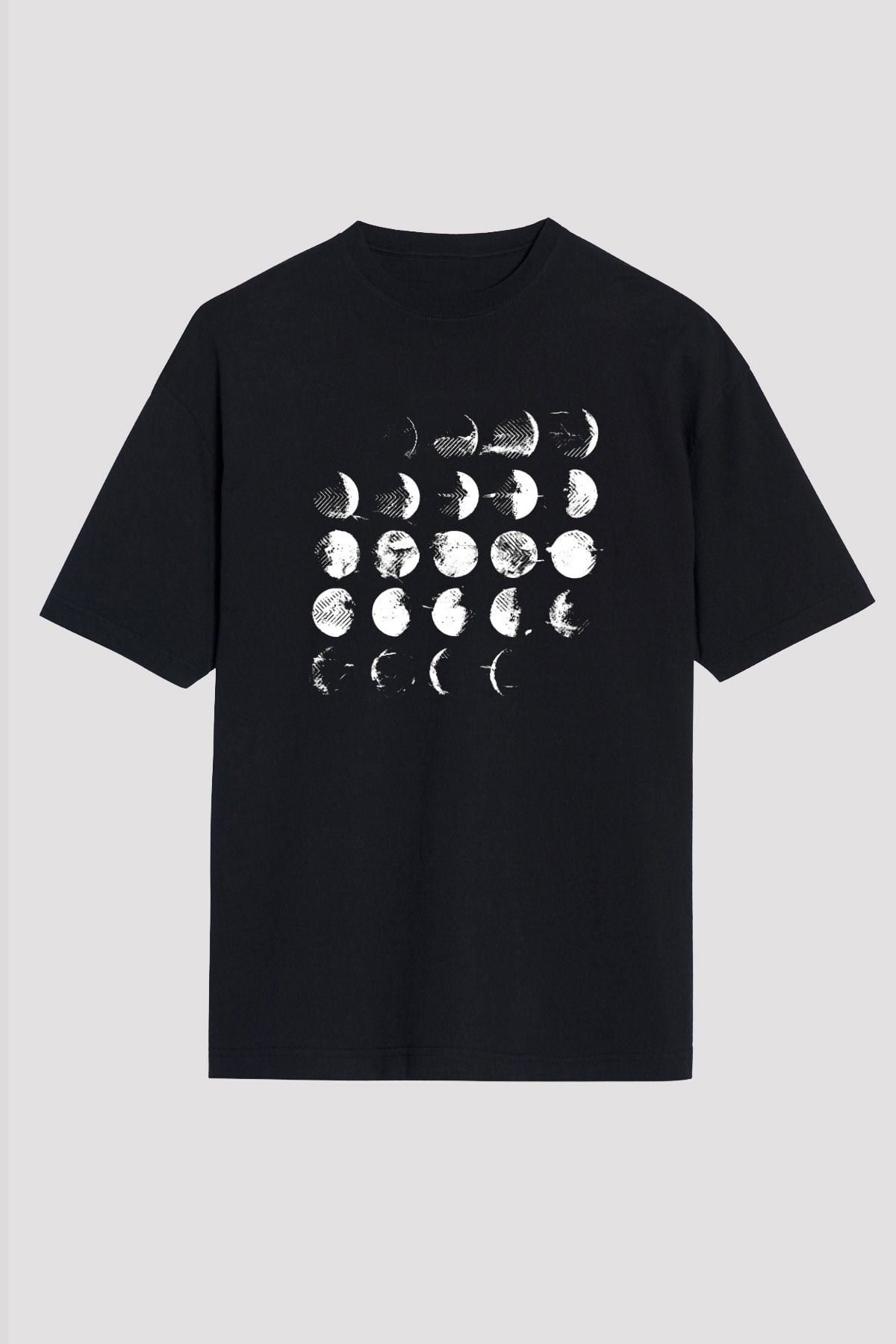 Converge Baskılı Unisex Siyah Oversize Tişört
