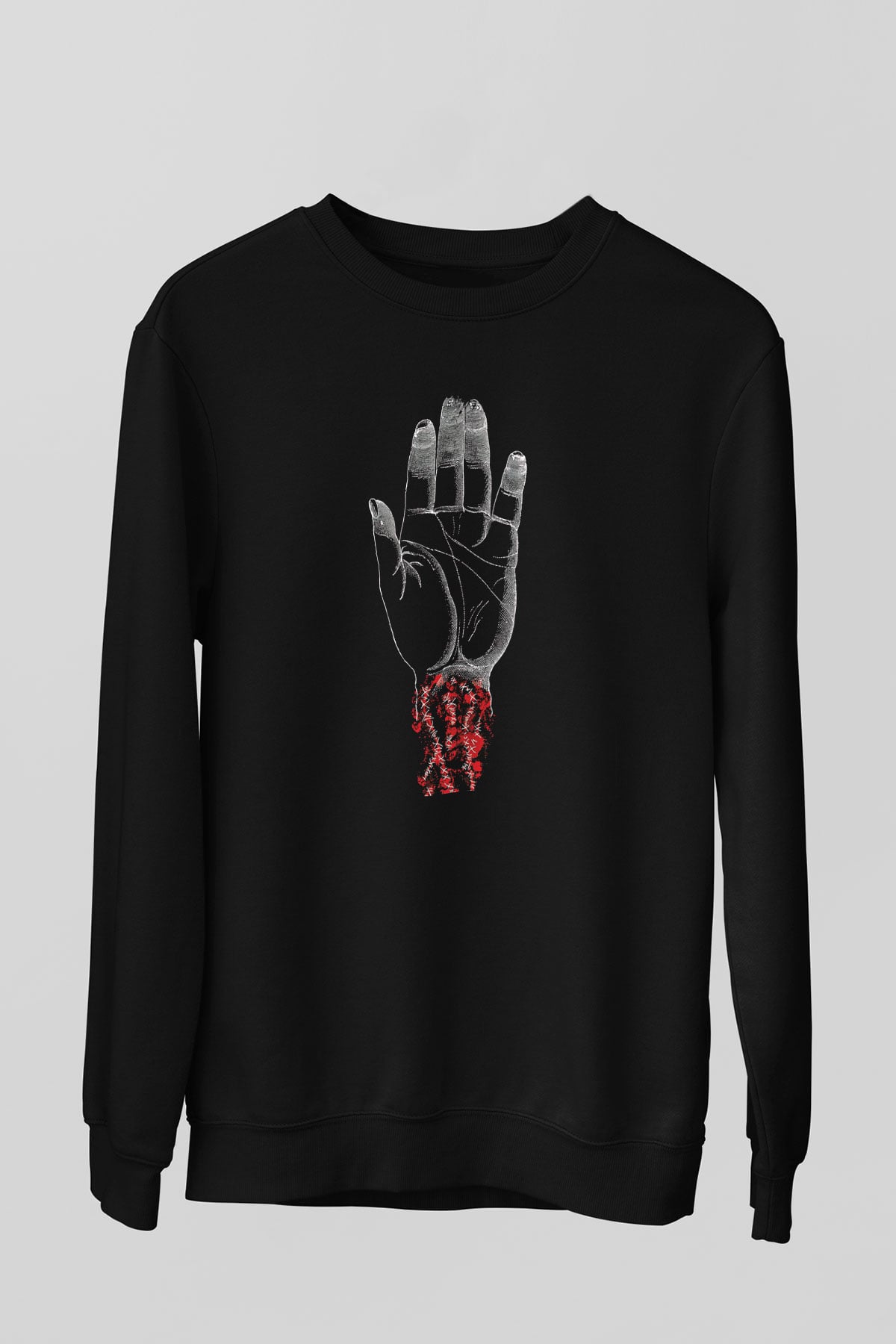 Converge Baskılı Unisex Siyah Sweatshirt