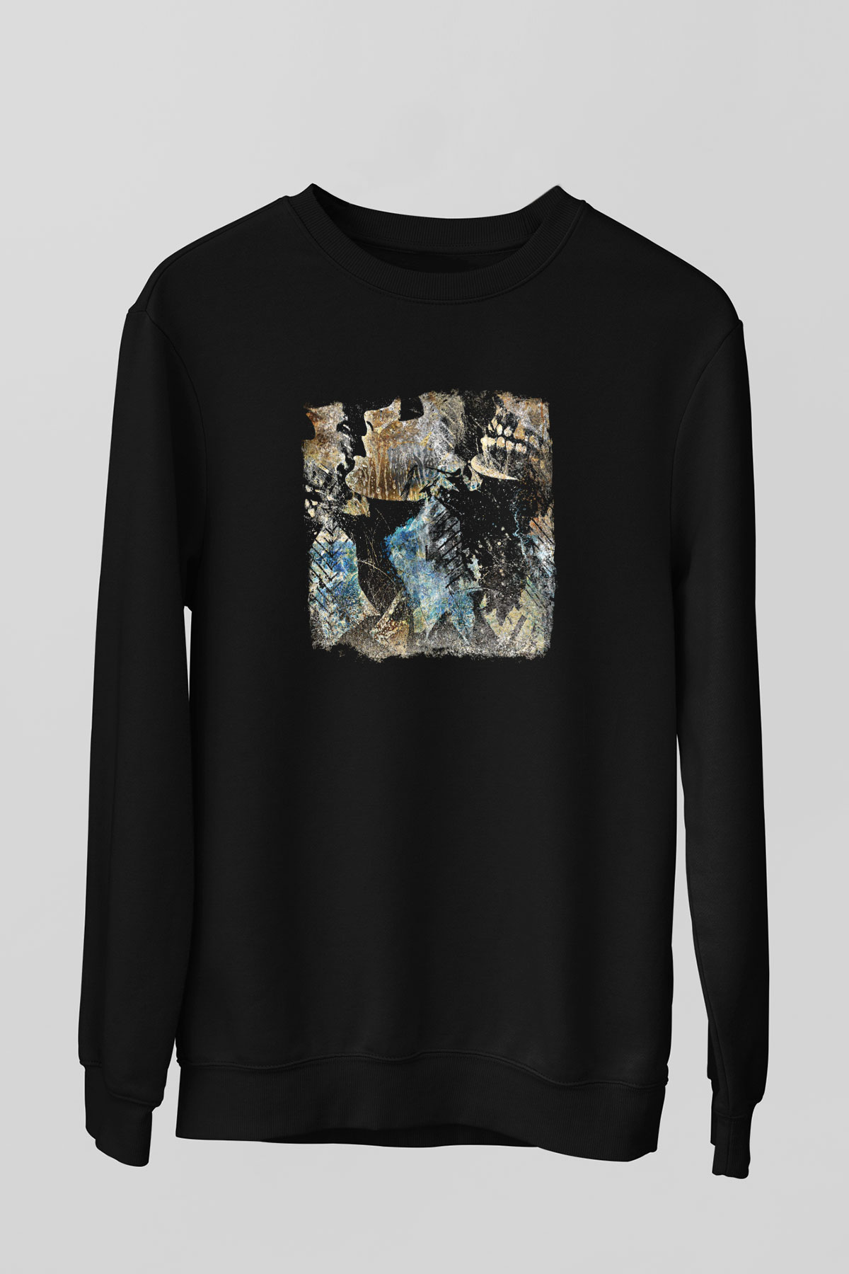 Converge Baskılı Unisex Siyah Sweatshirt