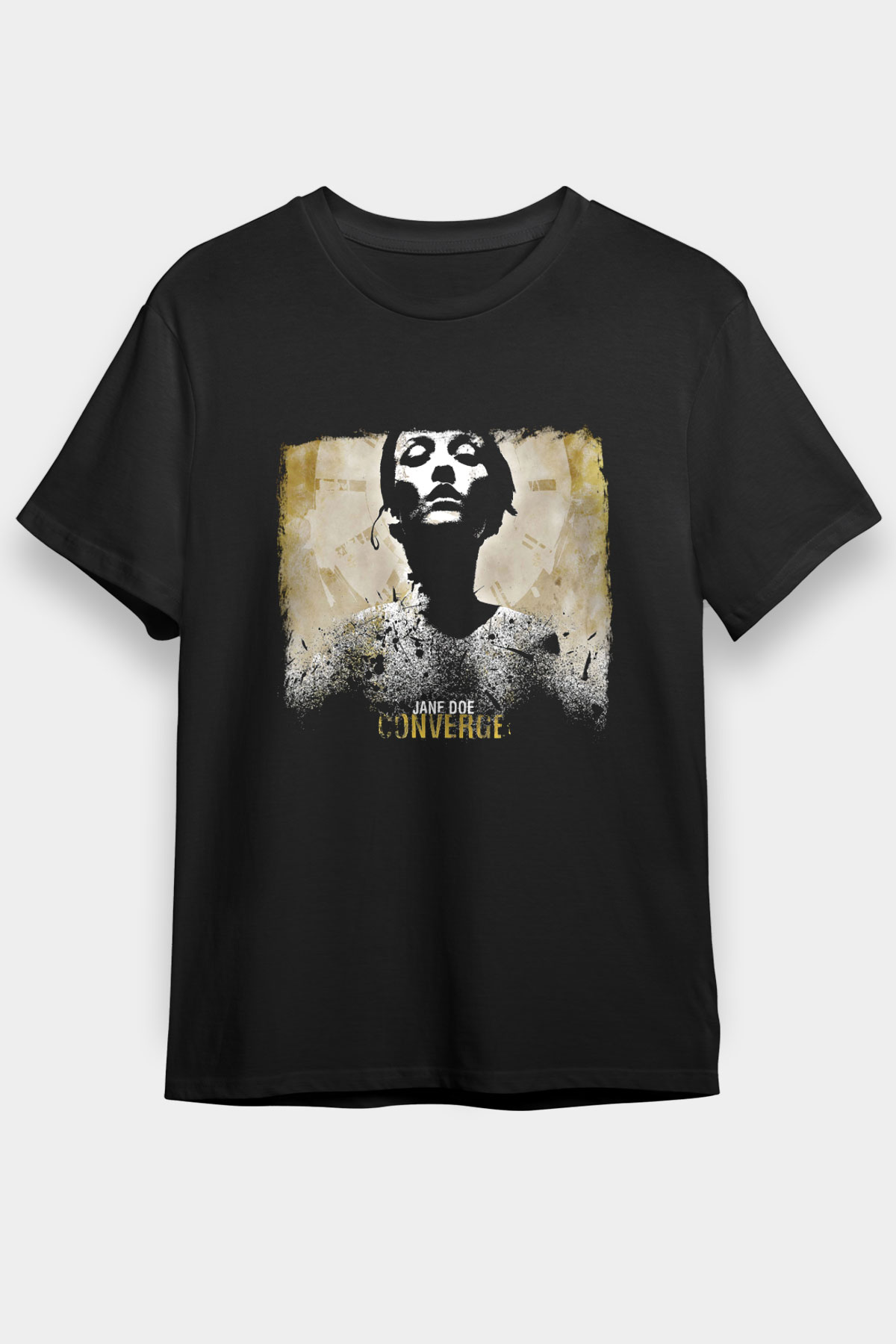 Converge Baskılı Unisex Siyah Tişört