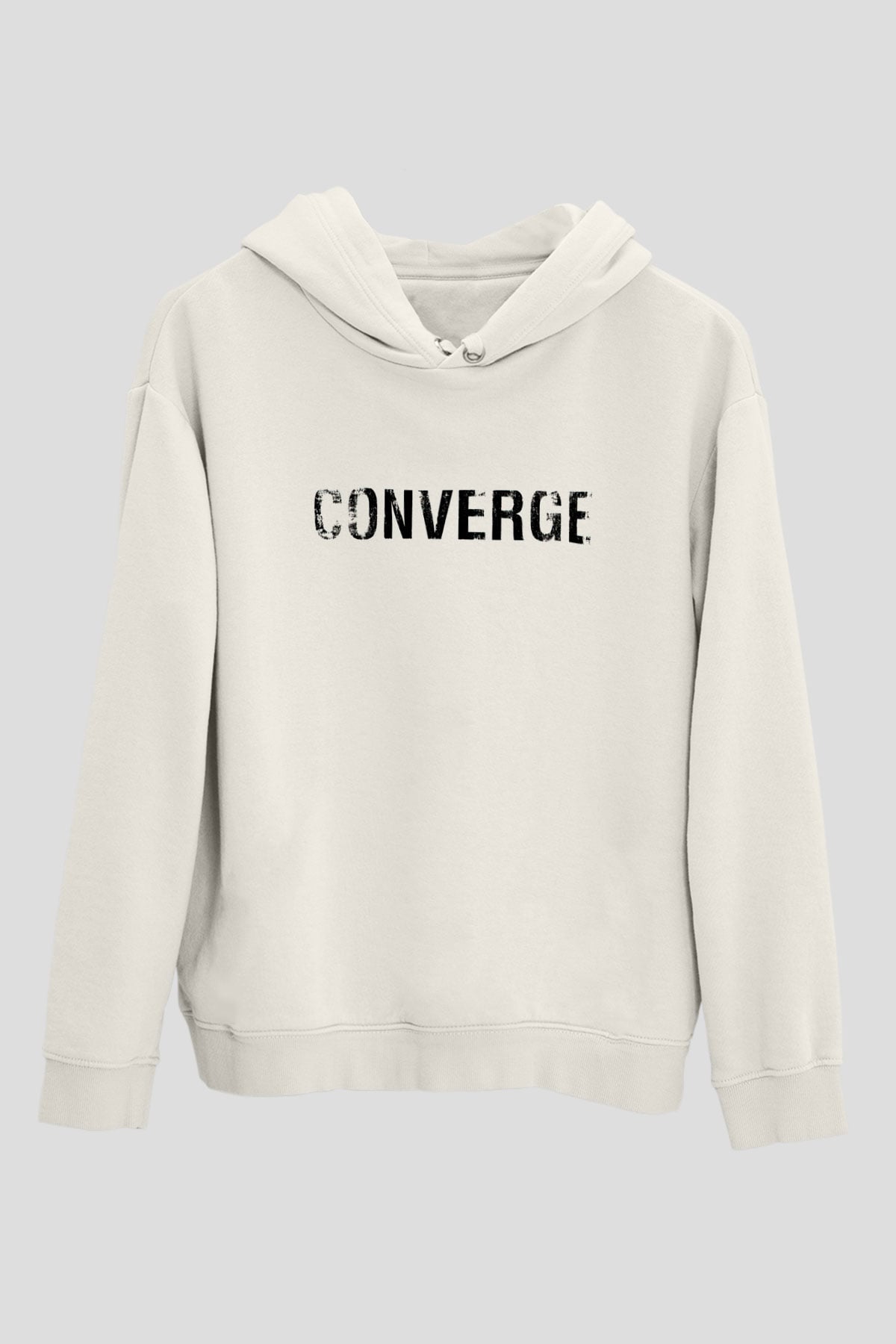 Converge Beyaz Unisex Kapşonlu Sweatshirt