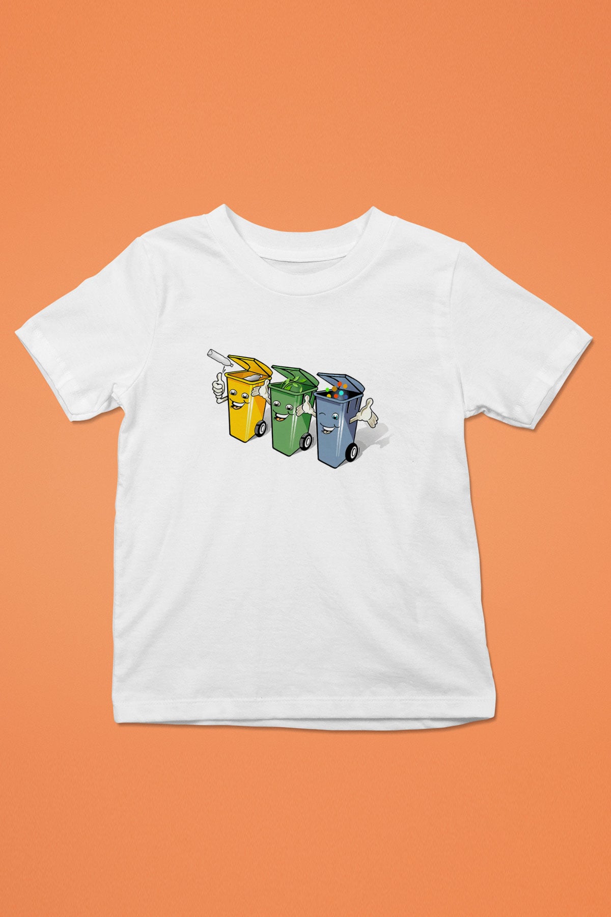 Çöpçü Baskılı Beyaz Unisex Çocuk Tişört