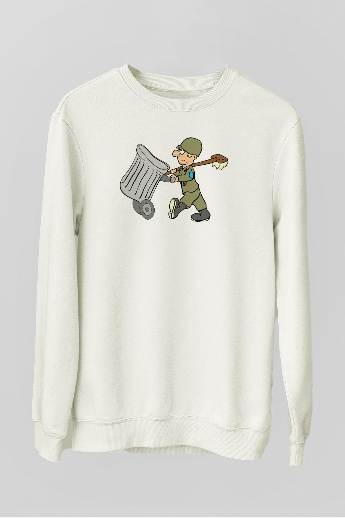 Çöpçü Beyaz Unisex Sweatshirt