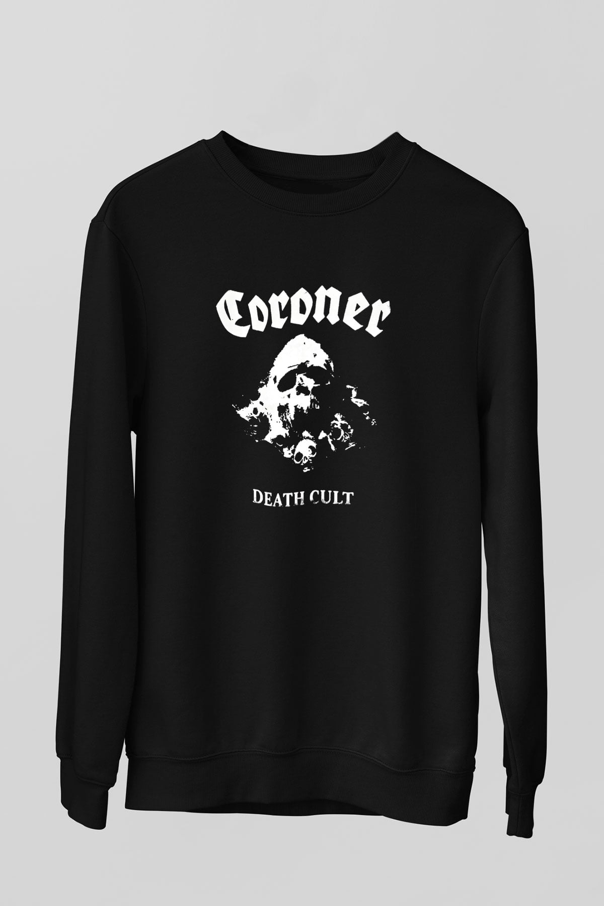 Coroner Baskılı Unisex Siyah Sweatshirt