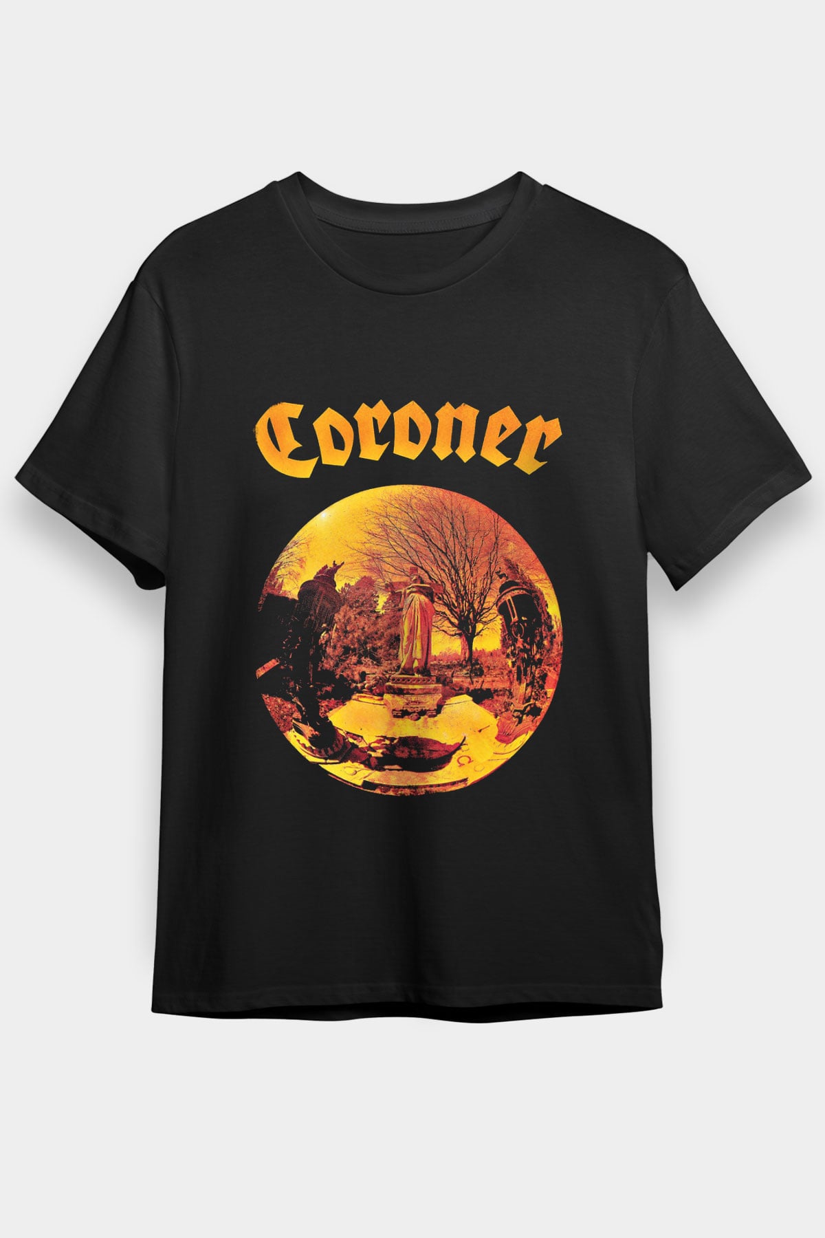 Coroner Baskılı Unisex Siyah Tişört
