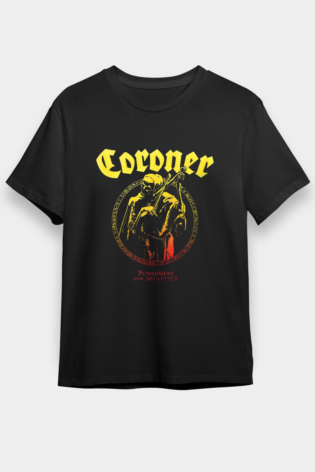 Coroner Baskılı Unisex Siyah Tişört