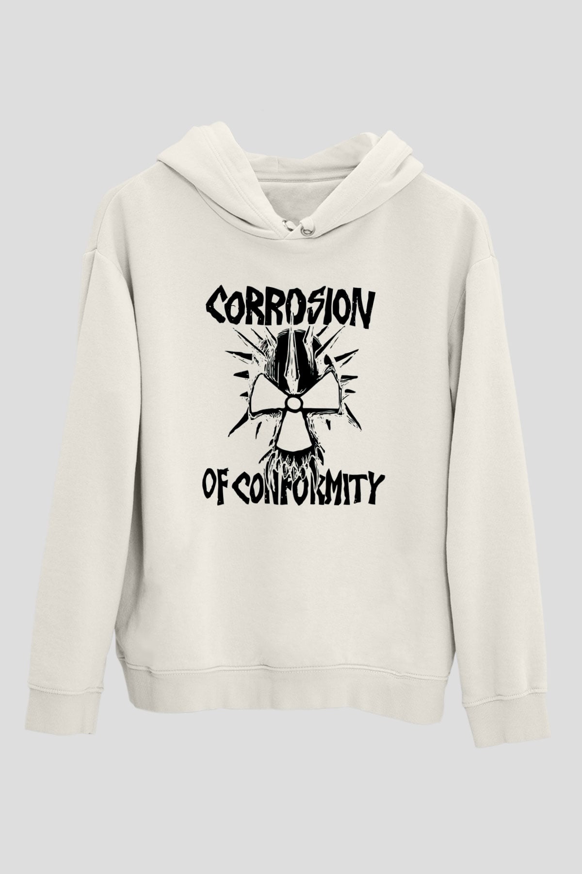 Corrosion of Conformity Beyaz Unisex Kapşonlu Sweatshirt