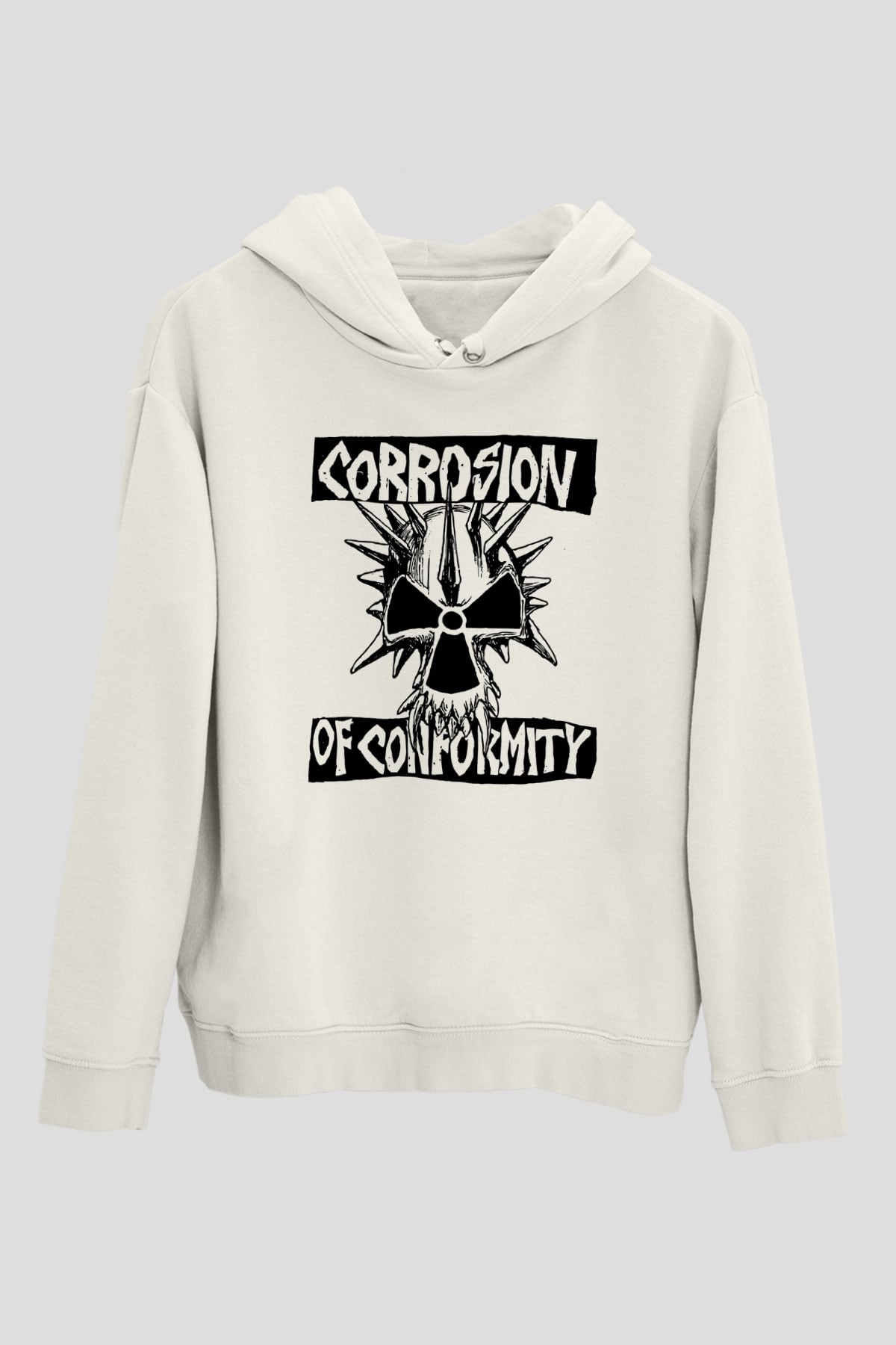 Corrosion of Conformity Beyaz Unisex Kapşonlu Sweatshirt