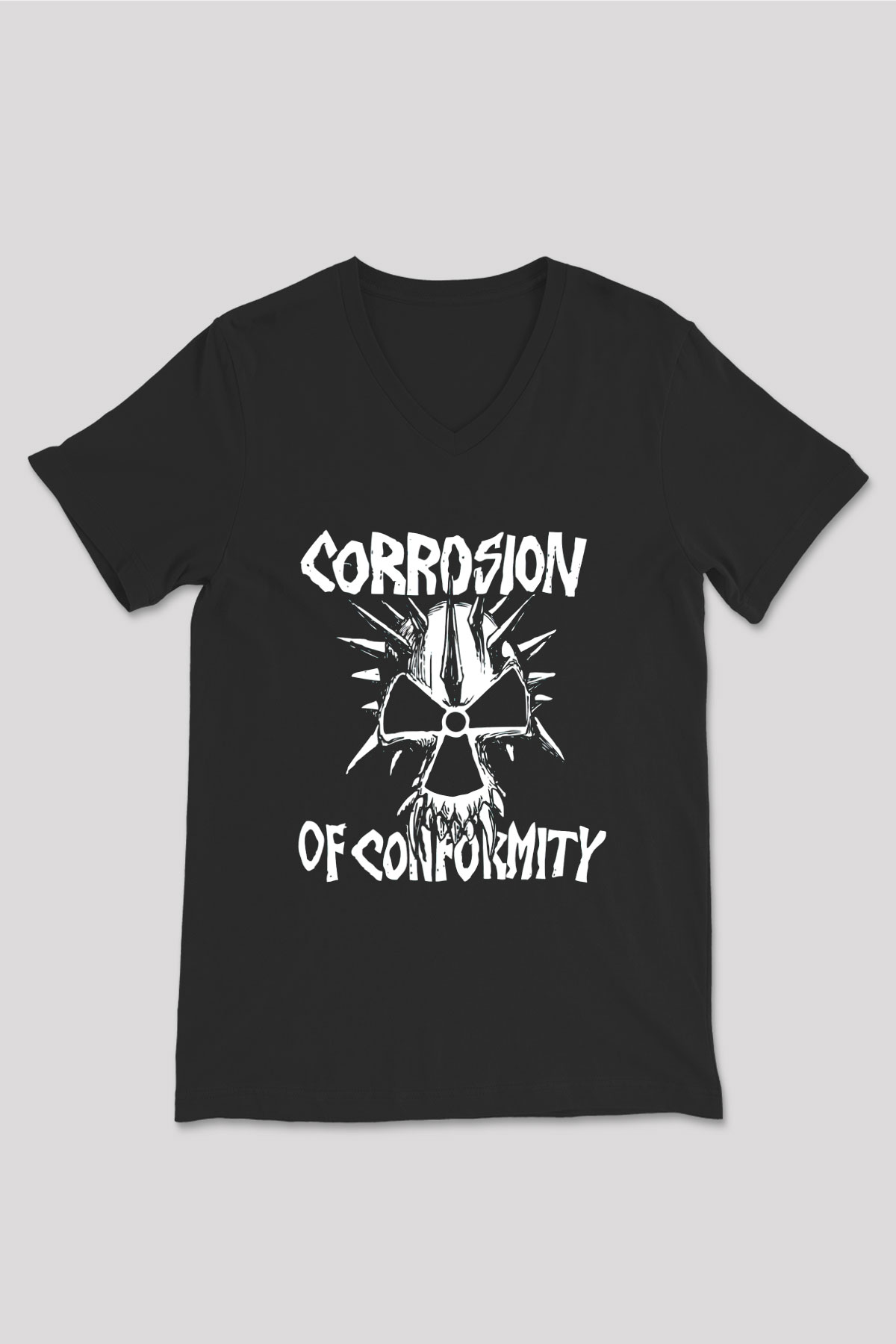 Corrosion of Conformity Siyah Unisex V Yaka Tişört T-Shirt